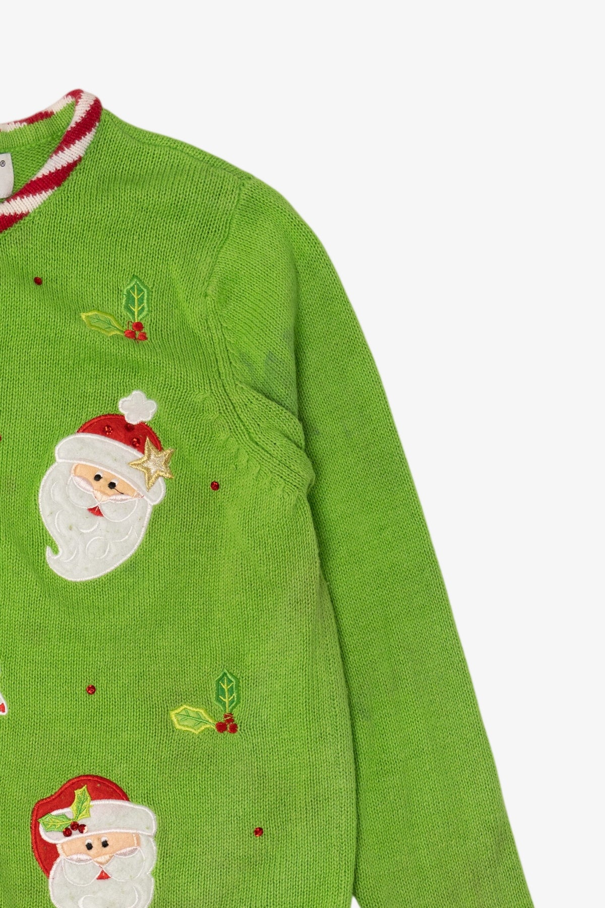 Vintage Green Tiara International Santa Ugly Christmas Cardigan (2000s)
