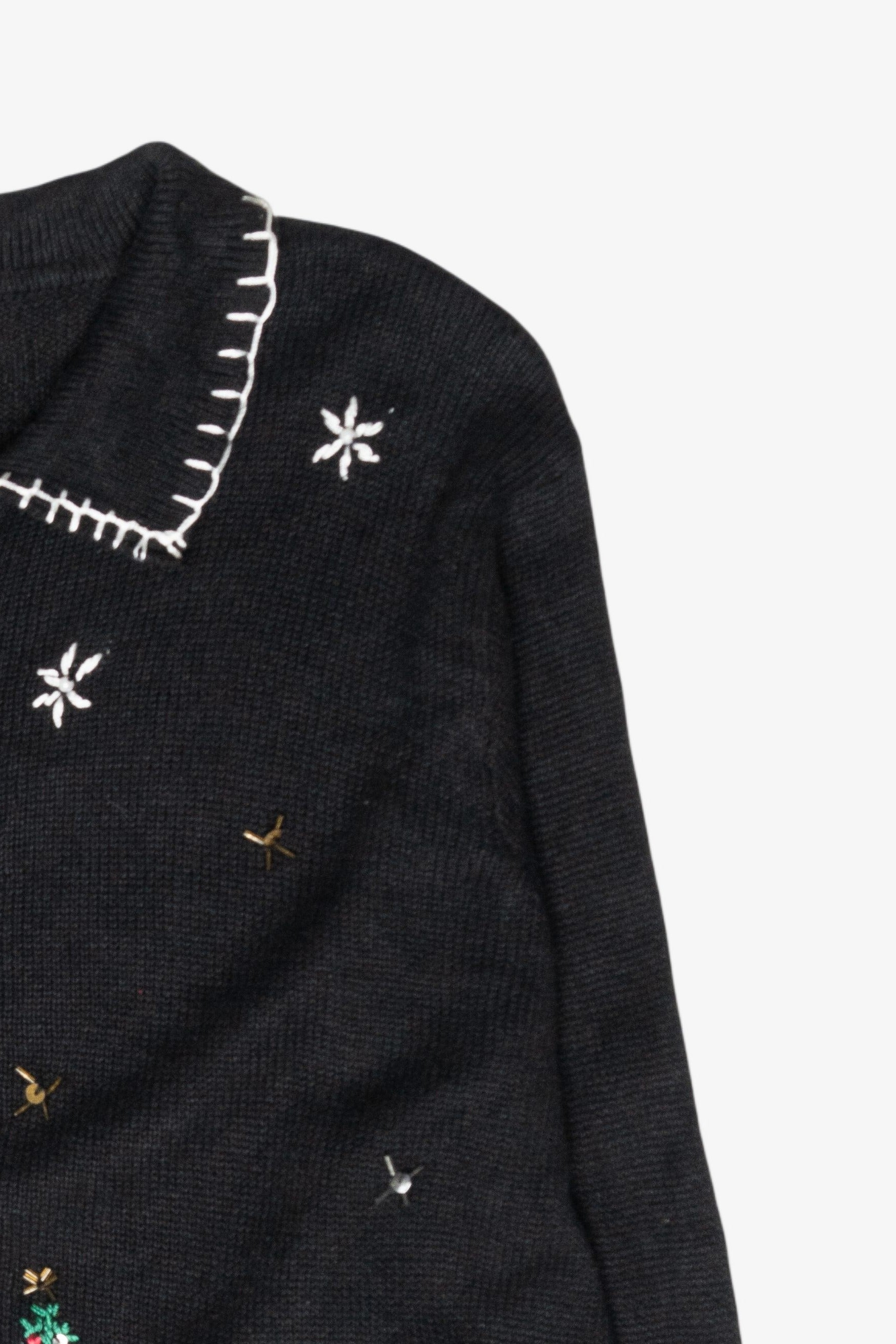 Snowmen Village Vintage Ugly Christmas Cardigan (1990s)
