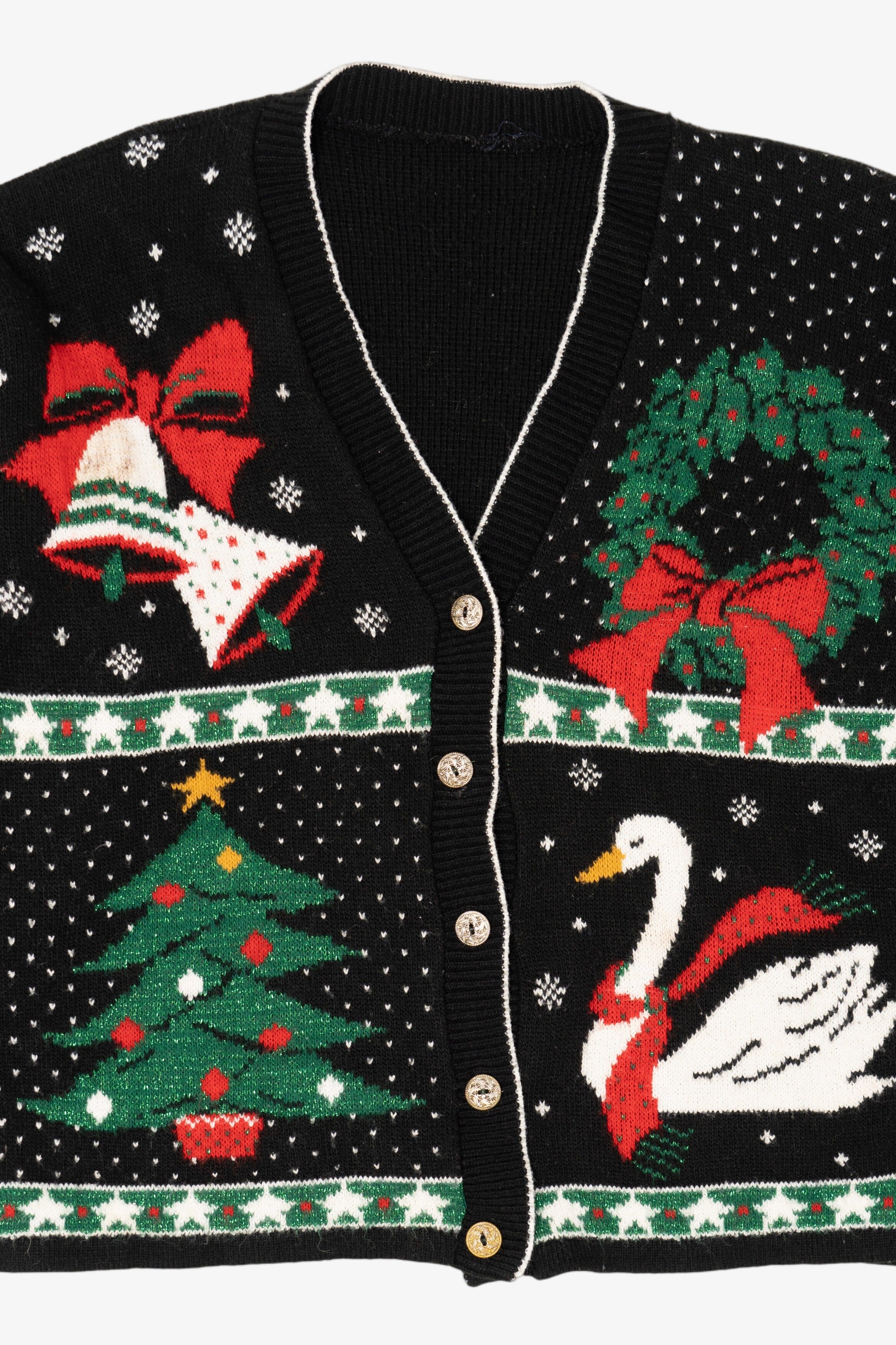 Vintage Black Unknown Ugly Christmas Cardigan (1980s)