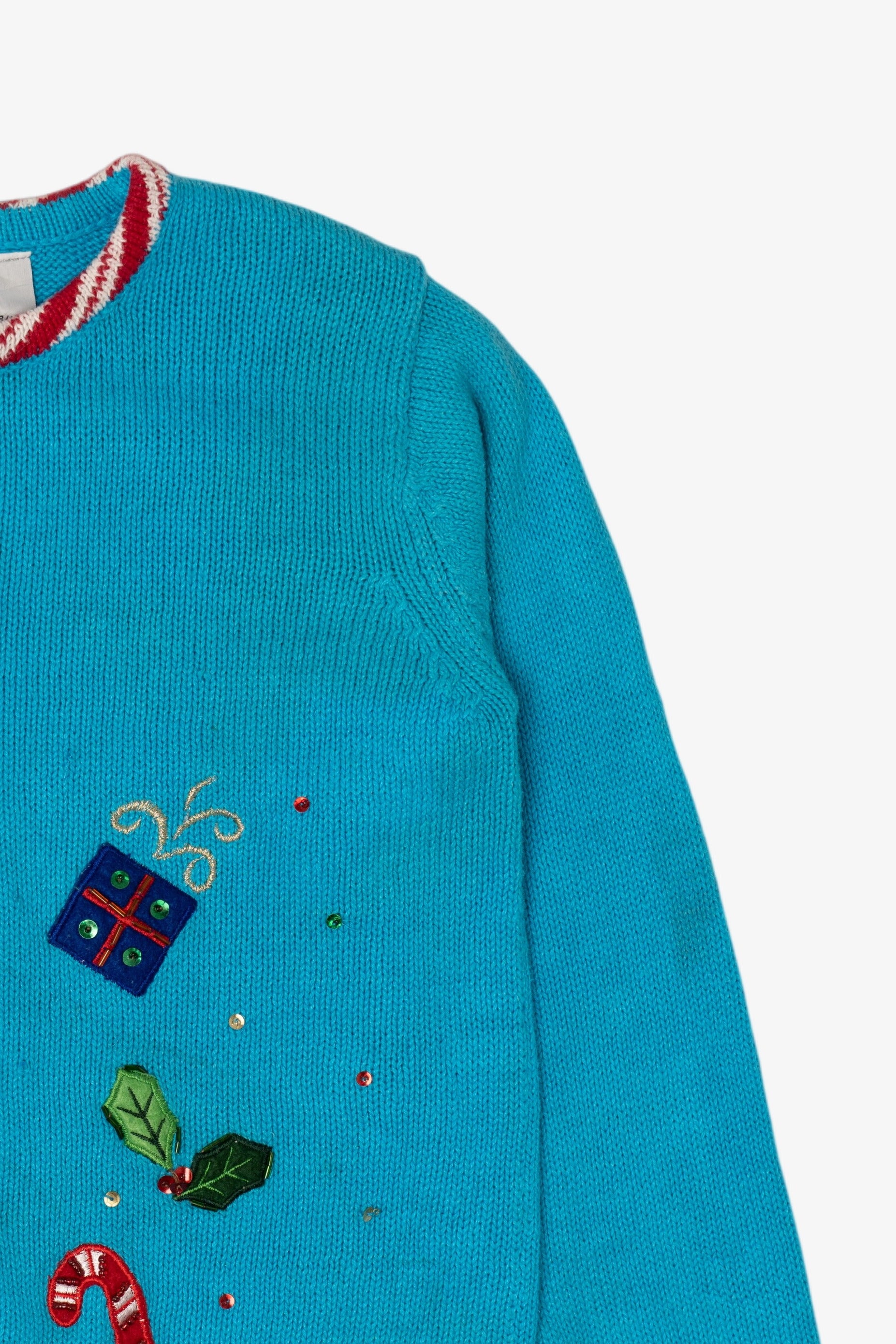 Vintage Kids Blue Tiara Girls Snowmen Ugly Christmas Cardigan (2000s)