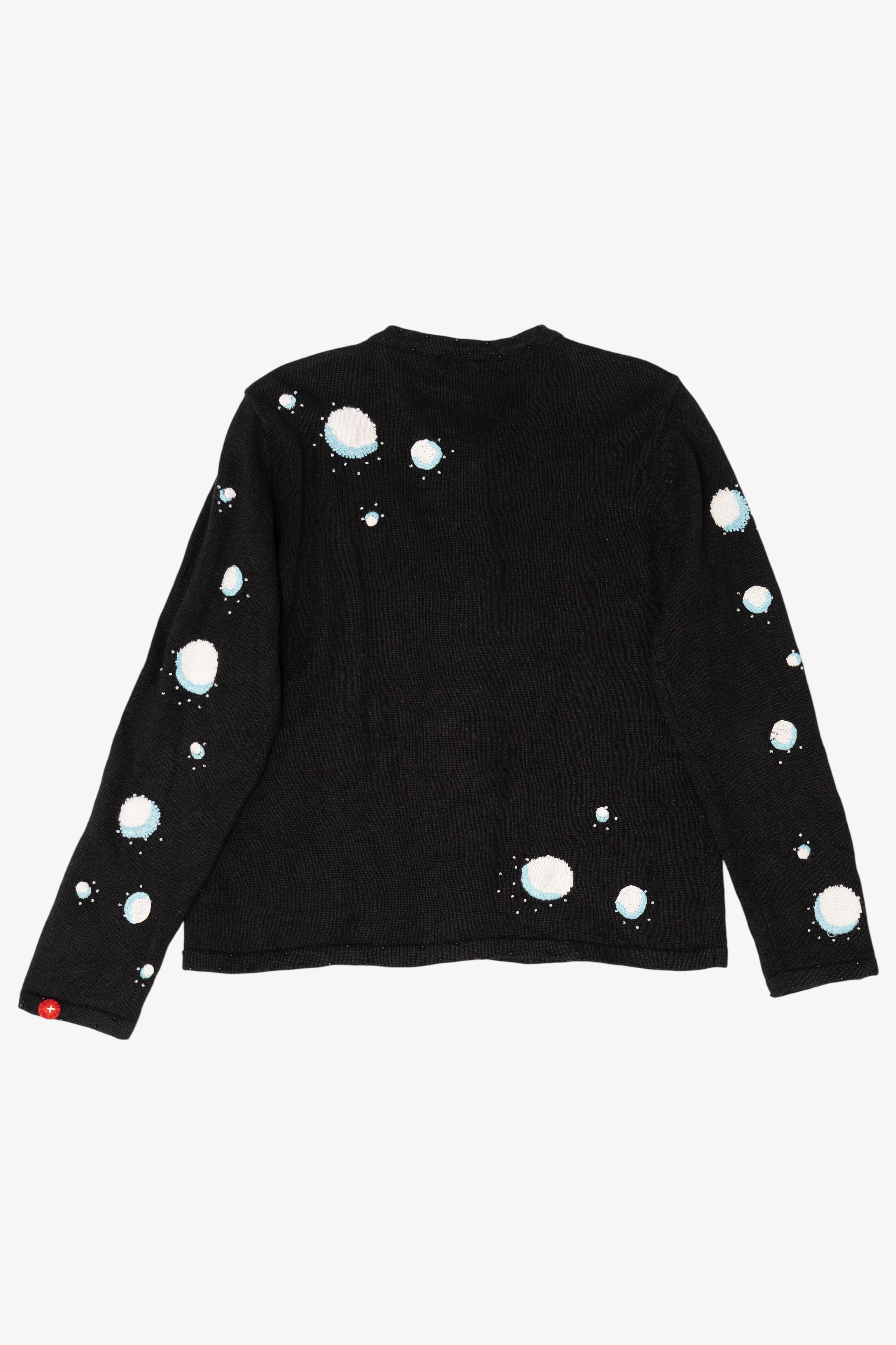Vintage Black Berek Snowmen Ugly Christmas Cardigan (1990s)
