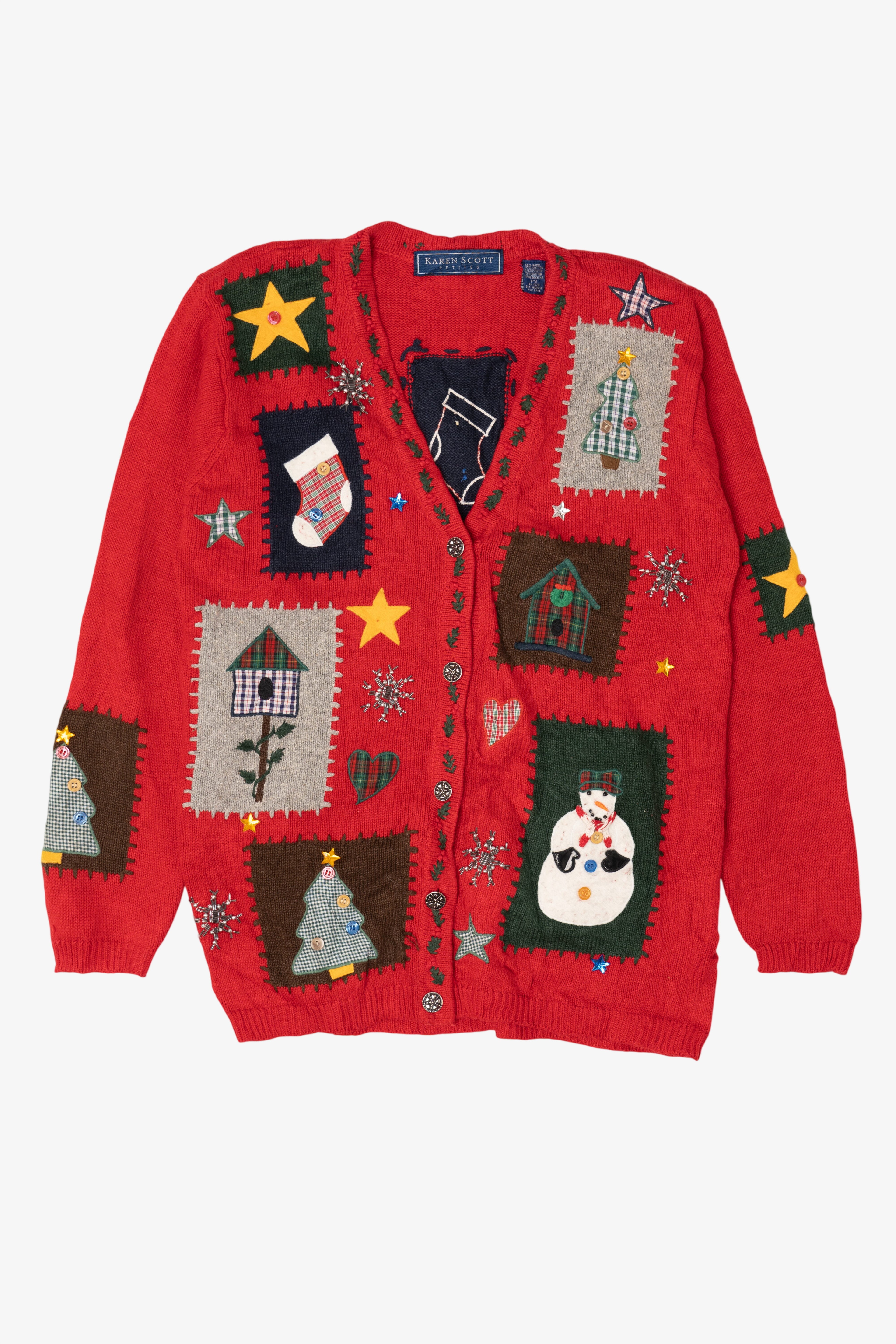 Vintage Red Karen Scott Ugly Christmas Cardigan (1990s)