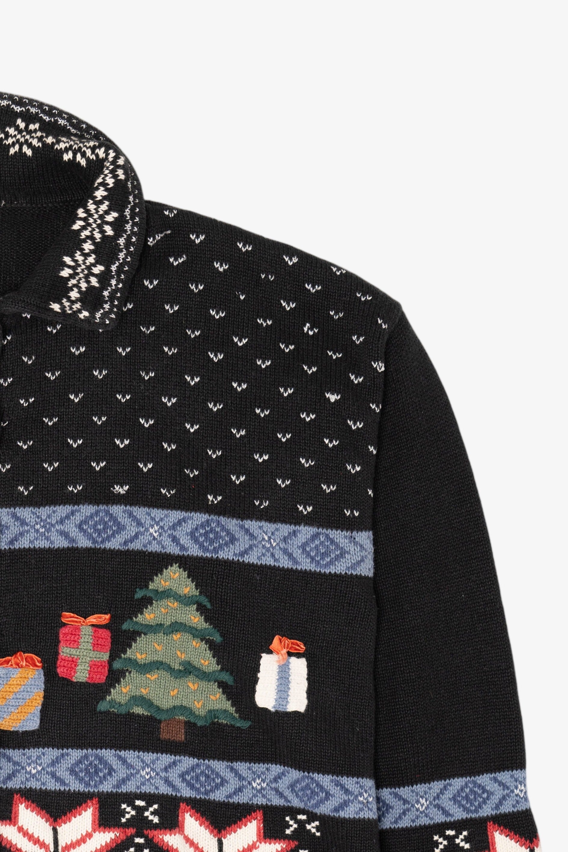 Vintage Black Ugly Christmas Cardigan (2000s)