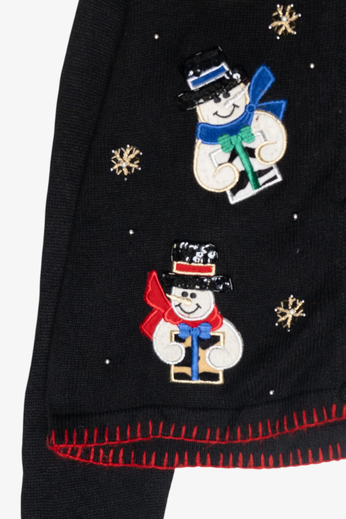 Happy Snowmen Vintage Ugly Christmas Cardigan (1990s)
