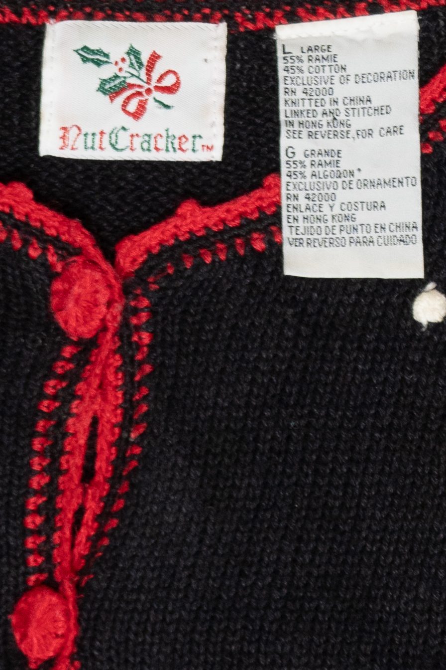 Skating Bears Vintage Ugly Christmas Cardigan (1990s)