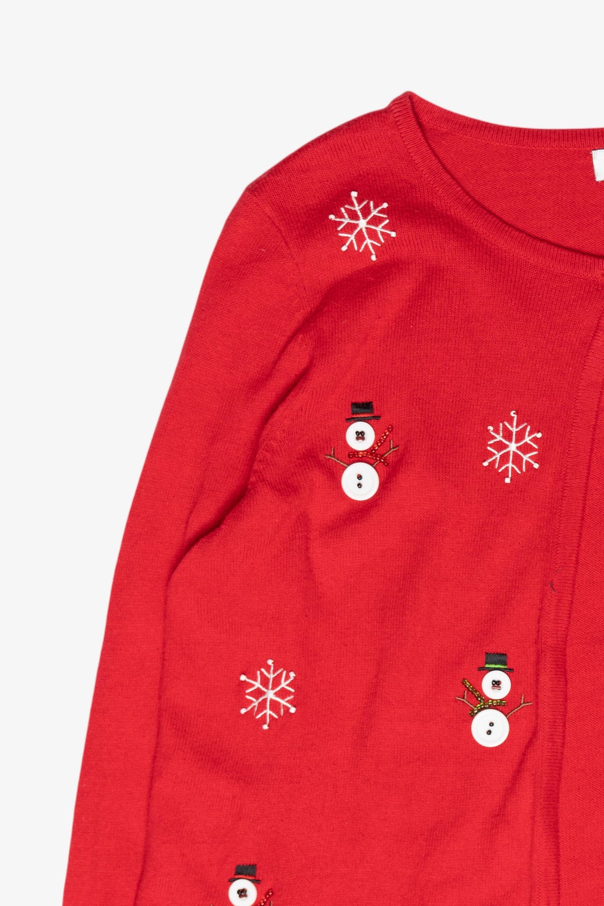 Button Snowmen Vintage Ugly Christmas Cardigan (2000s)