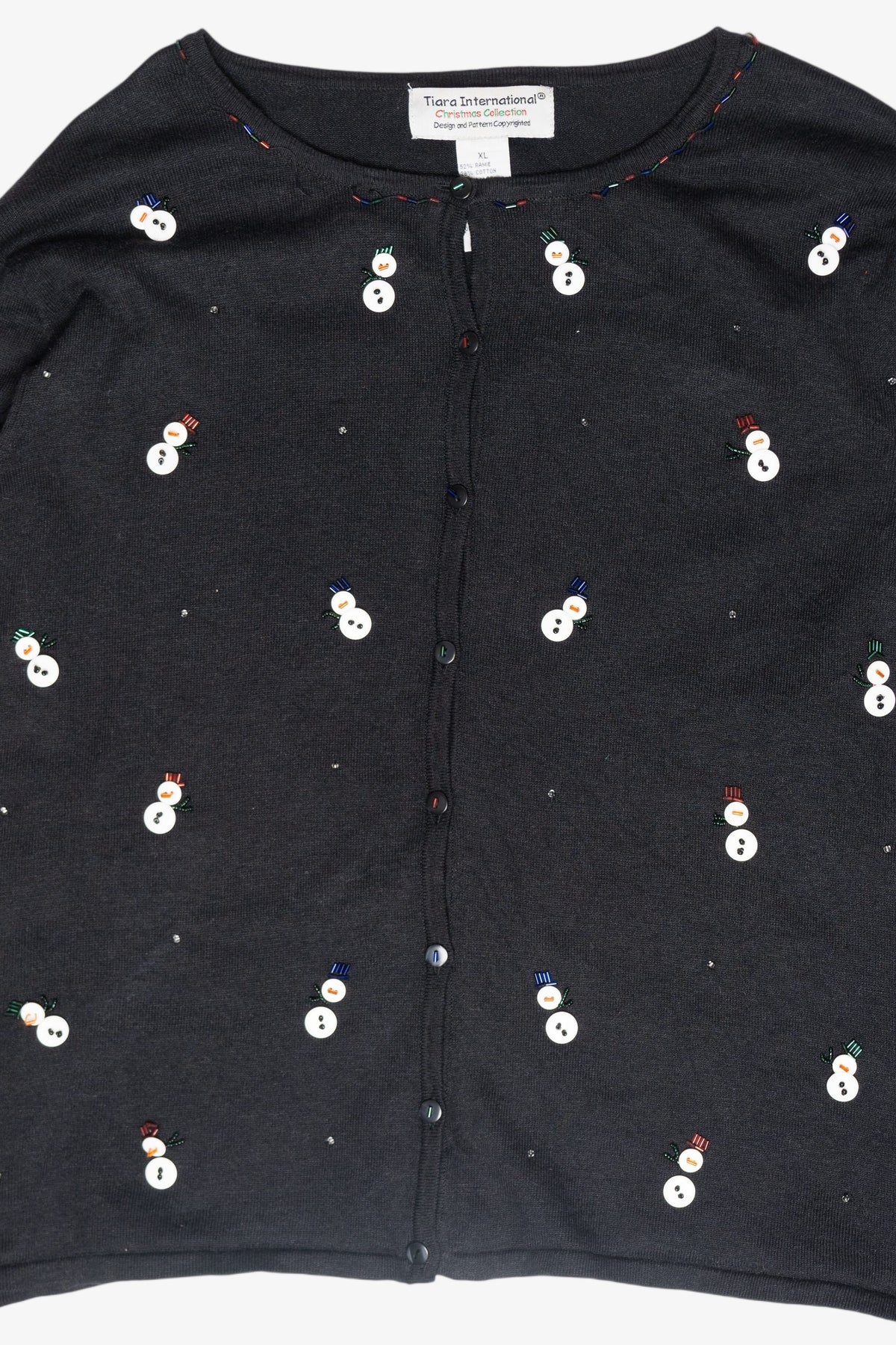 Mini Button Snowmen Vintage Ugly Christmas Cardigan (2000s)
