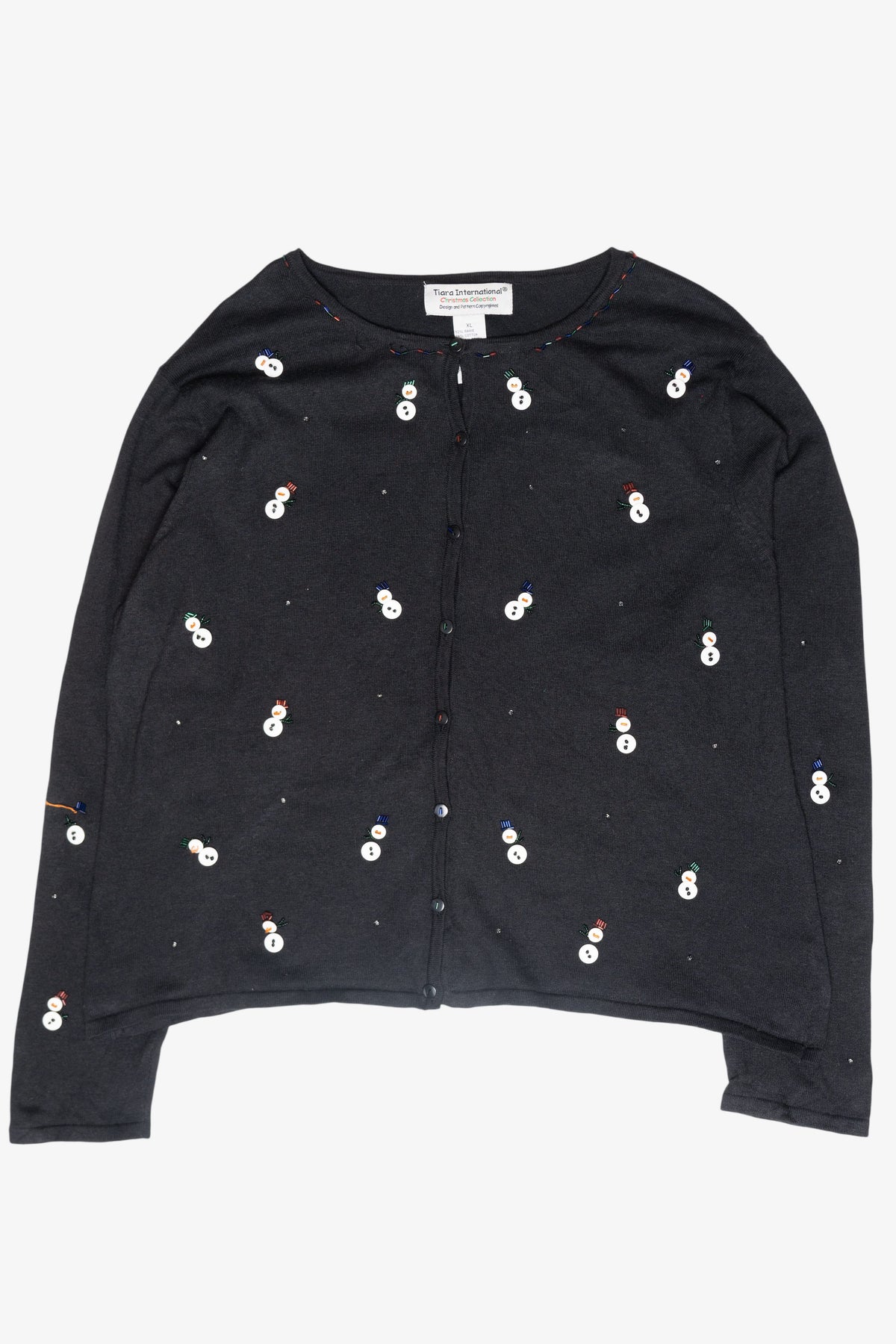 Mini Button Snowmen Vintage Ugly Christmas Cardigan (2000s)