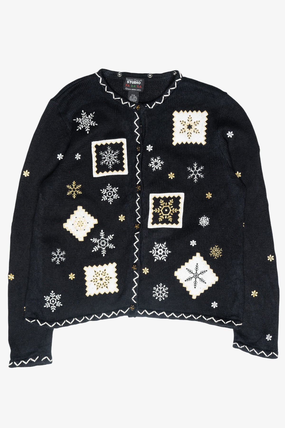 Snowflakes Vintage Ugly Christmas Cardigan