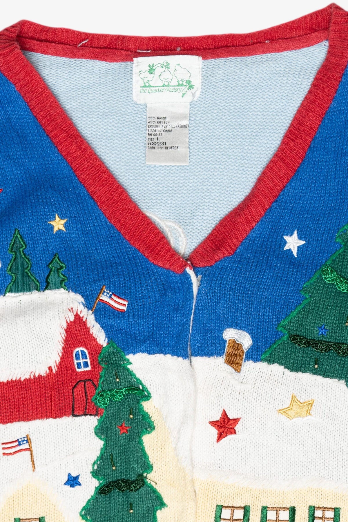 Patriotic Vintage Ugly Christmas Cardigan (1990s)
