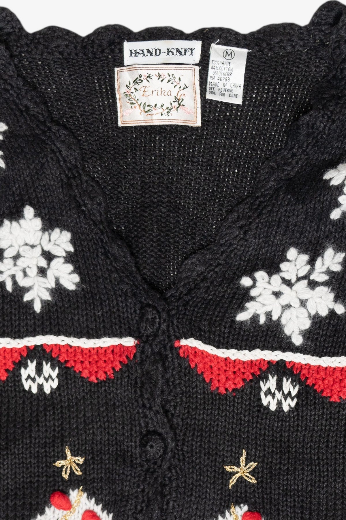 Snowflakes Fair Isle Style Vintage Ugly Christmas Cardigan (1990s)