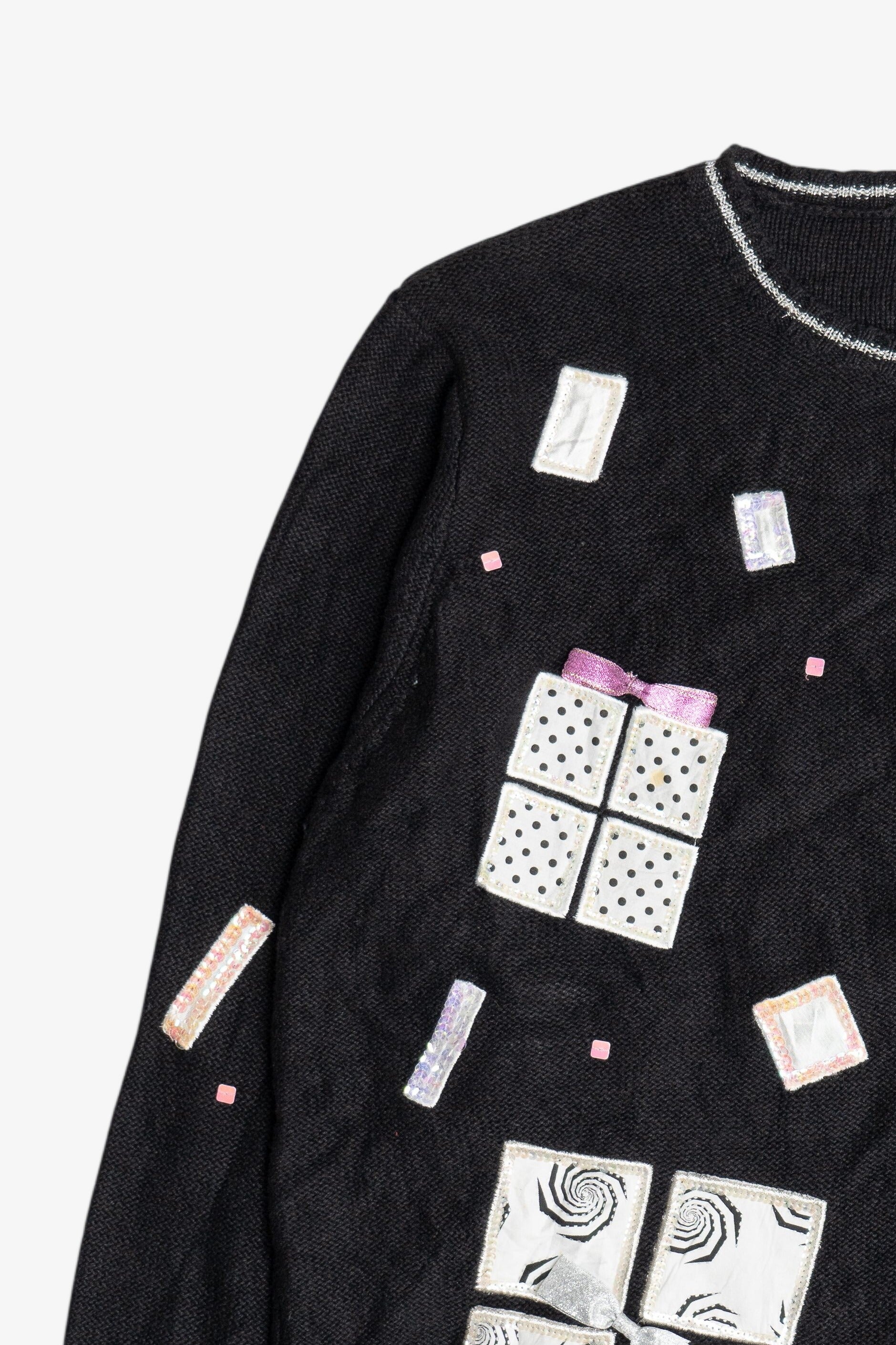 Vintage Pink Bow Presents Ugly Christmas Sweater (2000s)