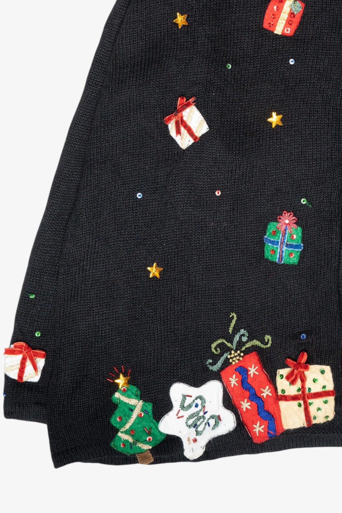 Presents Vintage Ugly Christmas Zip Cardigan (1990s)