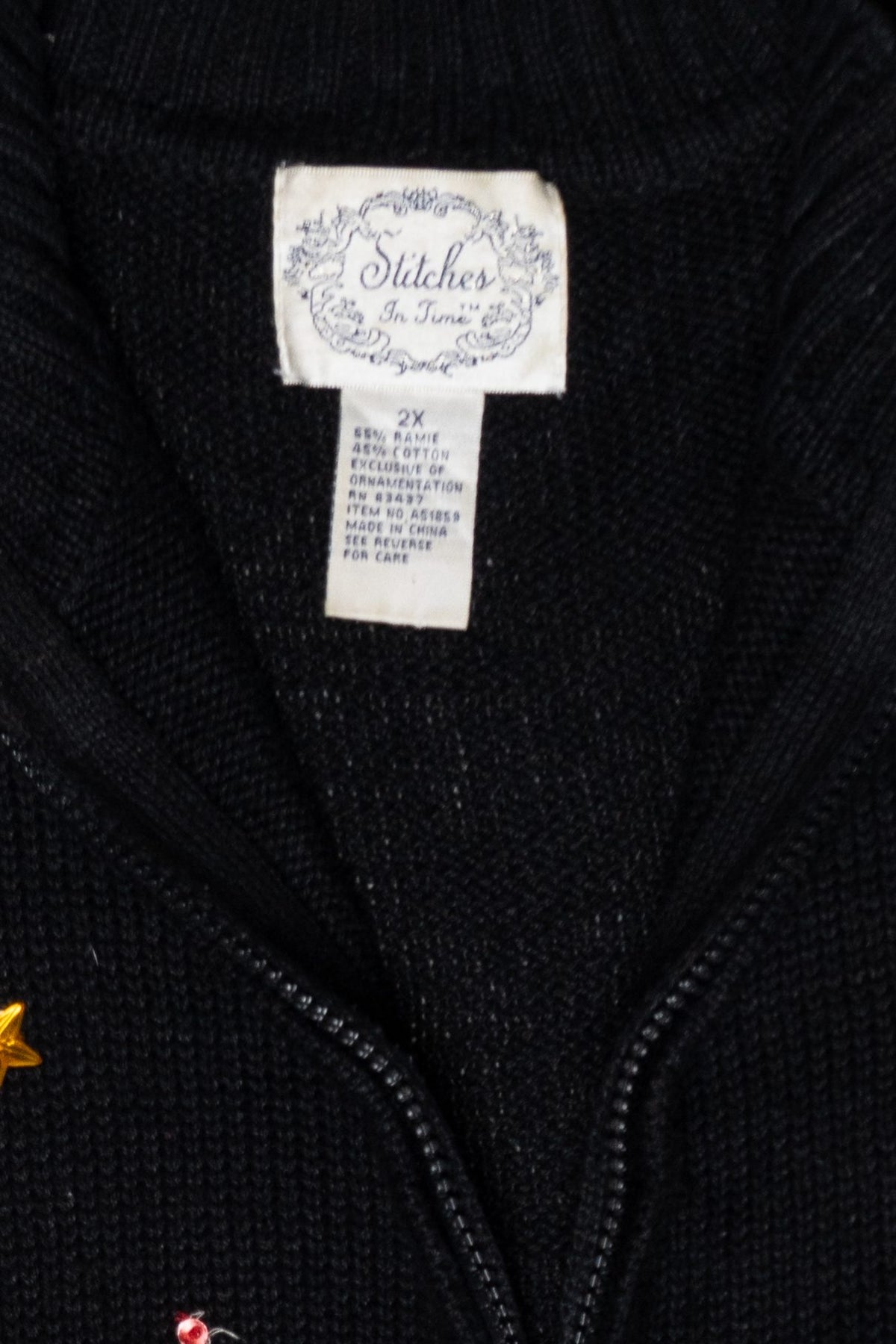Presents Vintage Ugly Christmas Zip Cardigan (1990s)