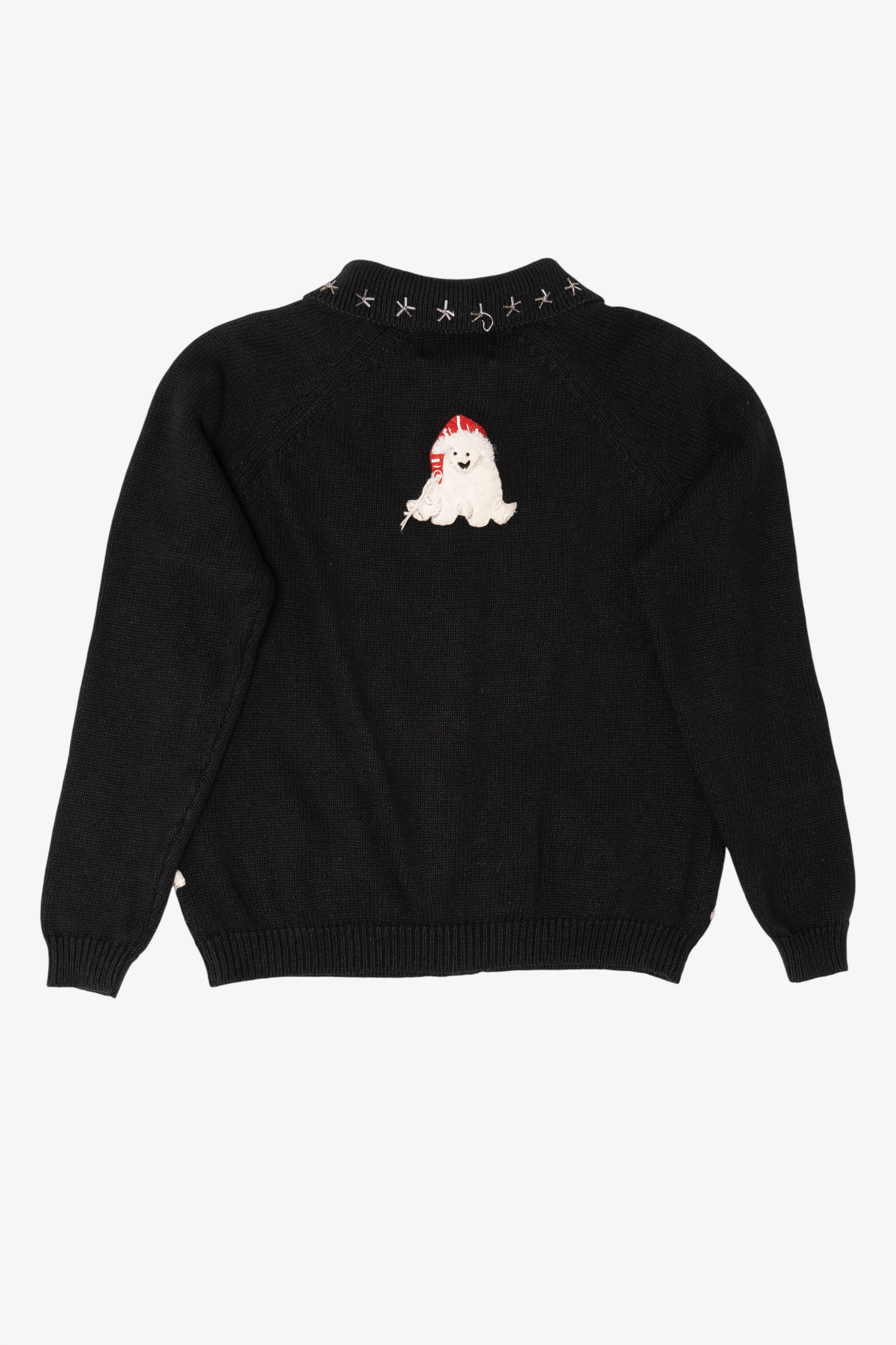 Vintage Black Tiara Polar Bears Ugly Christmas Cardigan (2000s)