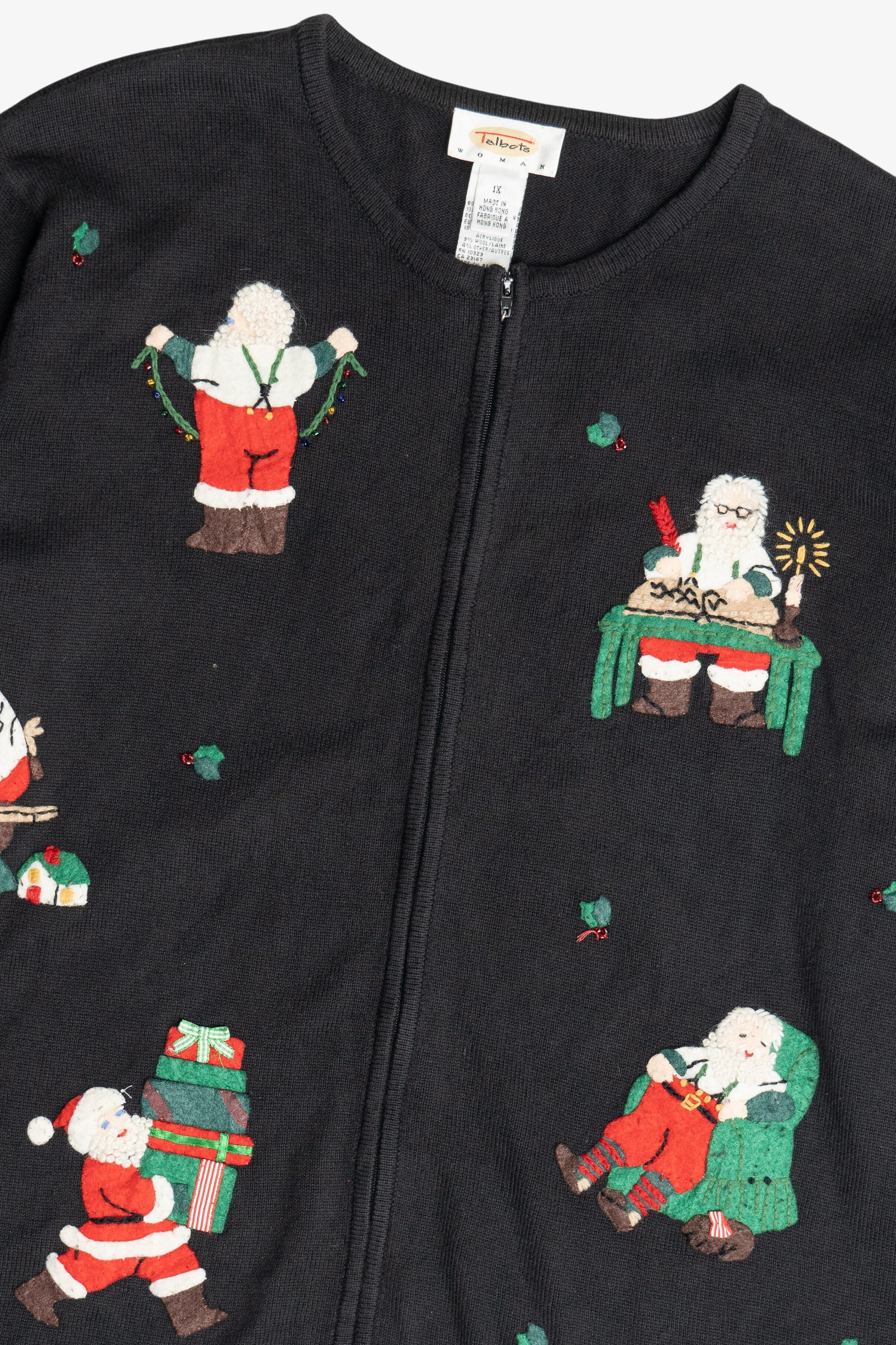Vintage Talbots Santa Ugly Christmas Sweater (2000s)