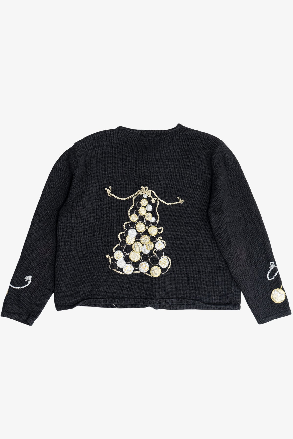Vintage Gold & Silver Christmas Trees Ugly Christmas Sweater (1990s)