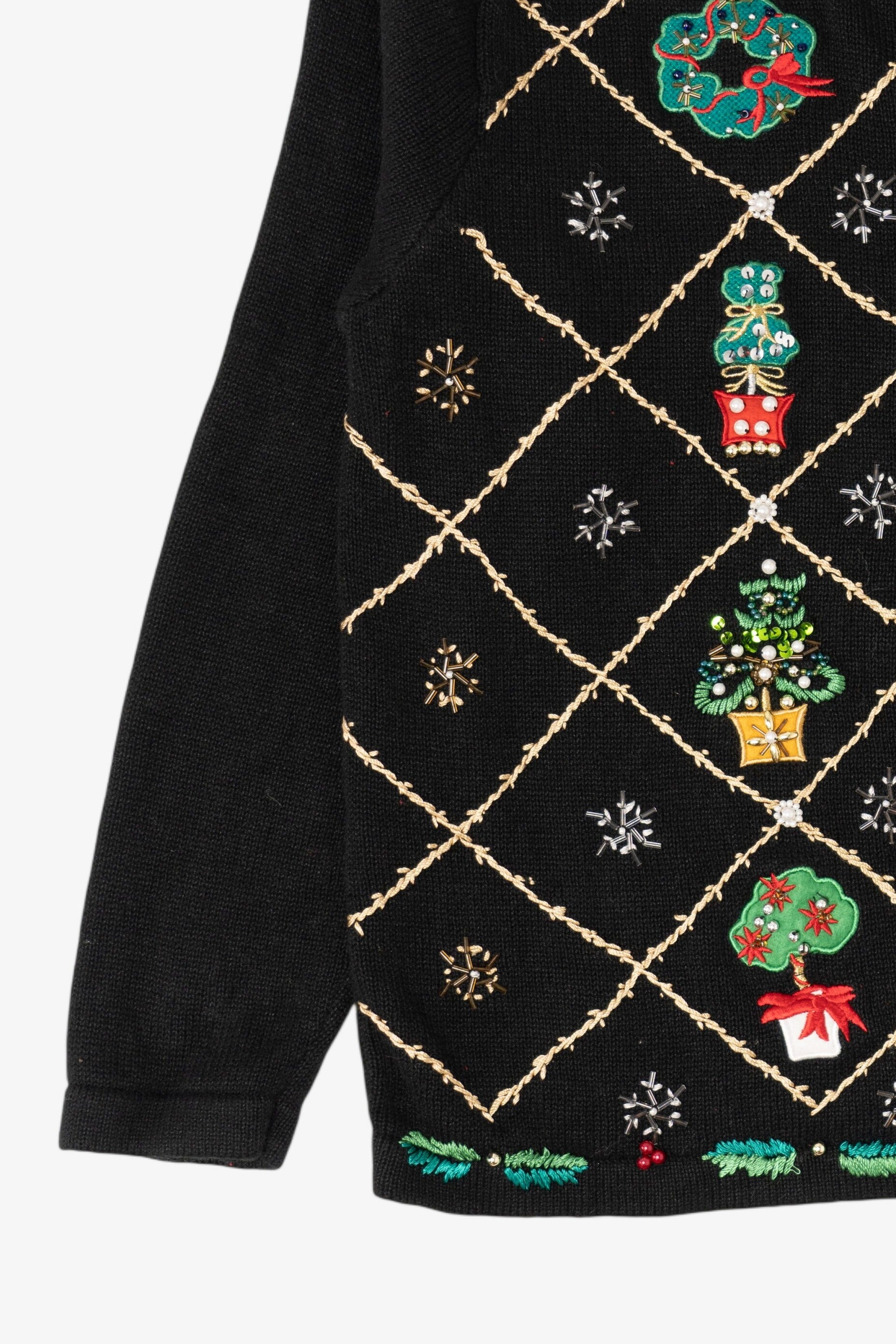 Vintage Black OHI Ugly Christmas Cardigan (1990s)
