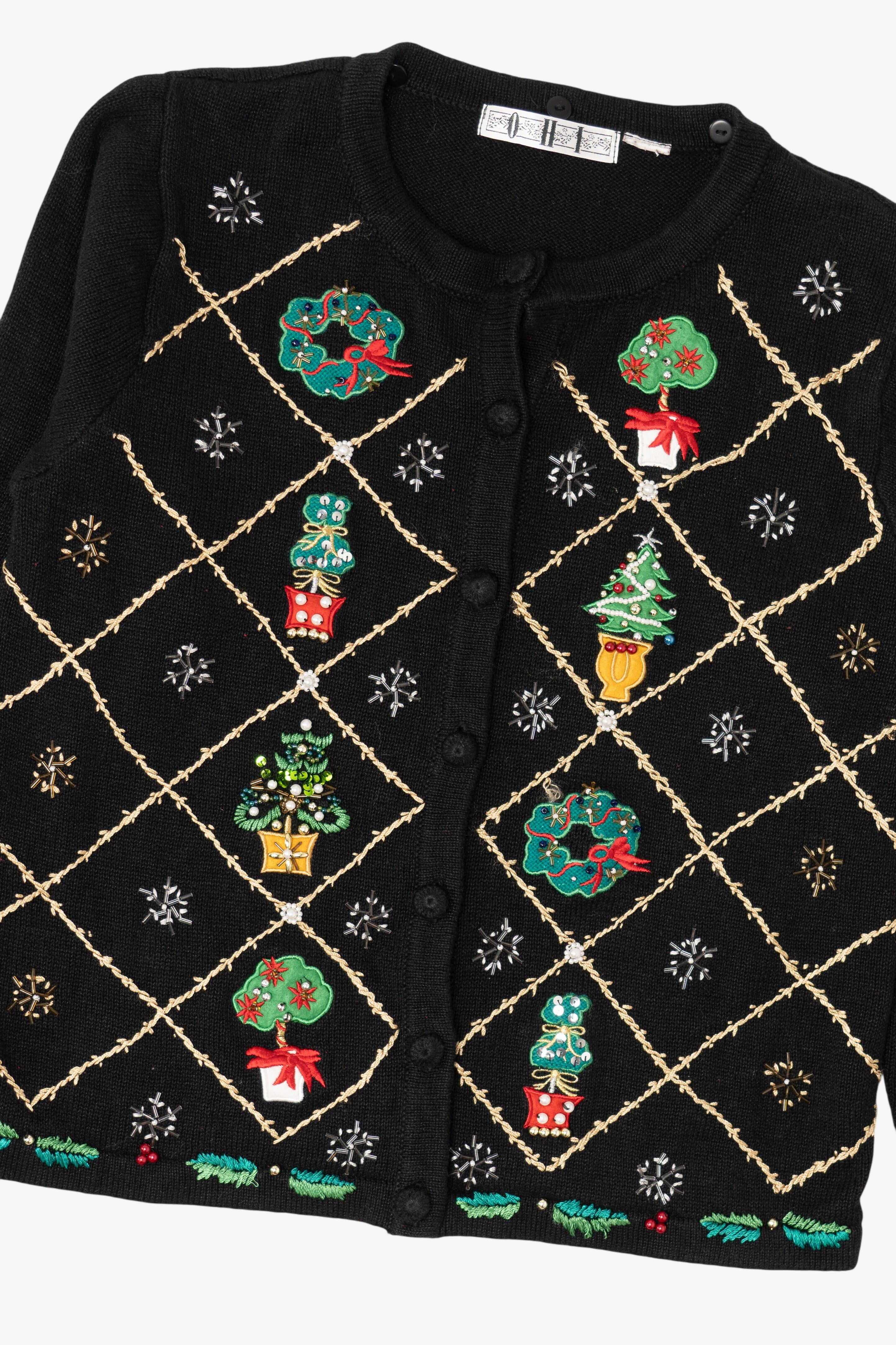 Vintage Black OHI Ugly Christmas Cardigan (1990s)