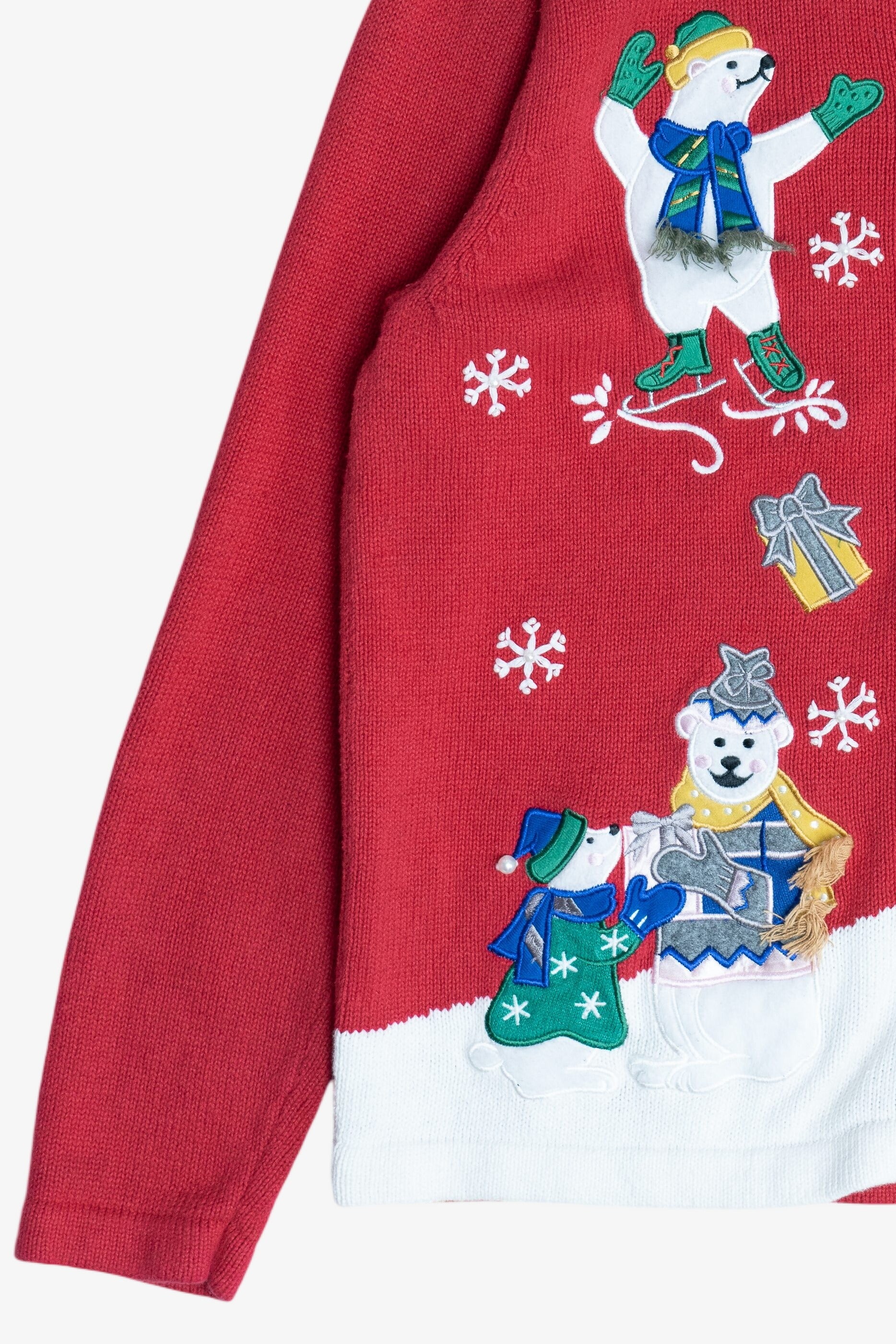 Vintage Polar Bears Ugly Christmas Cardigan Sweater (1990s)
