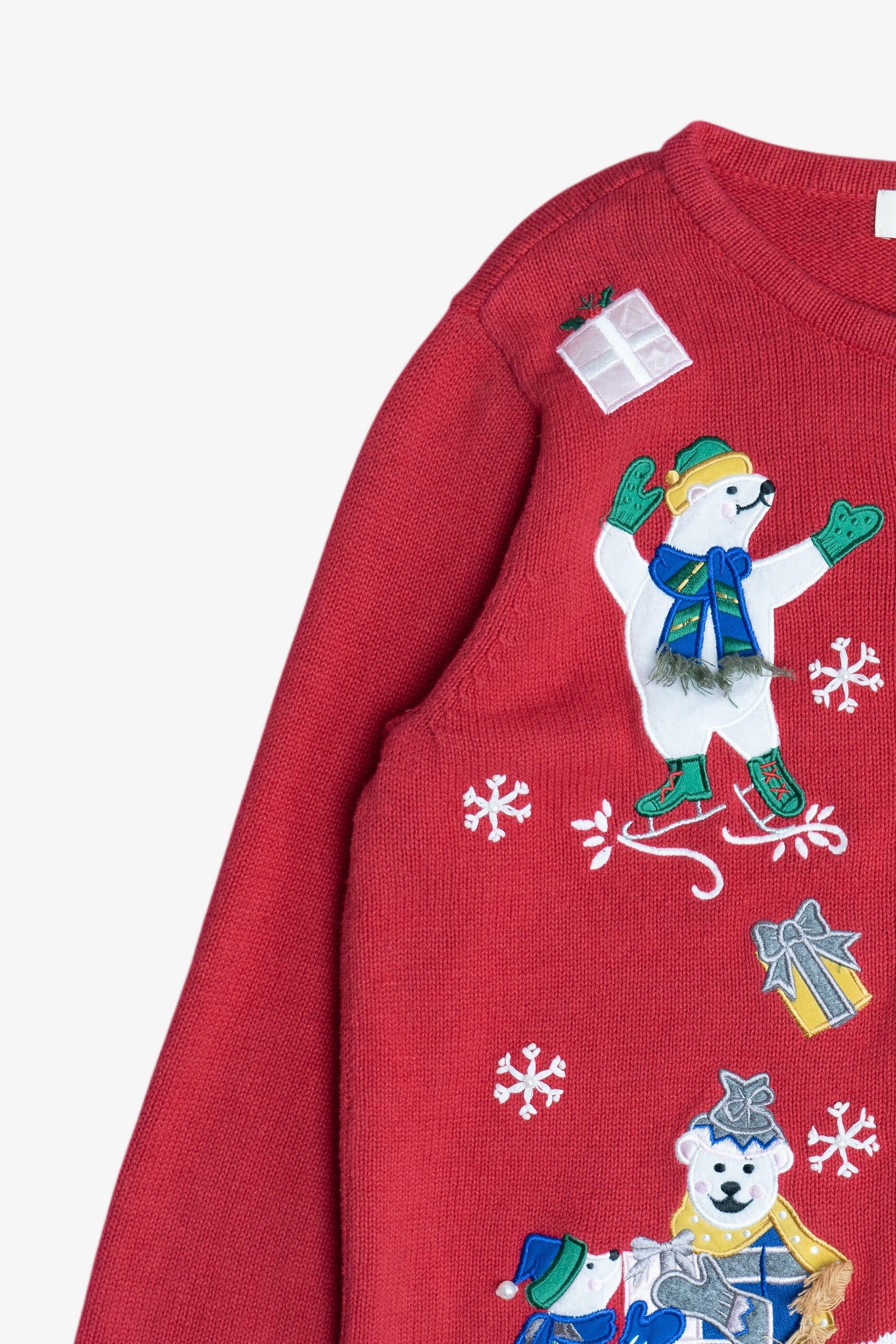 Vintage Polar Bears Ugly Christmas Cardigan Sweater (1990s)