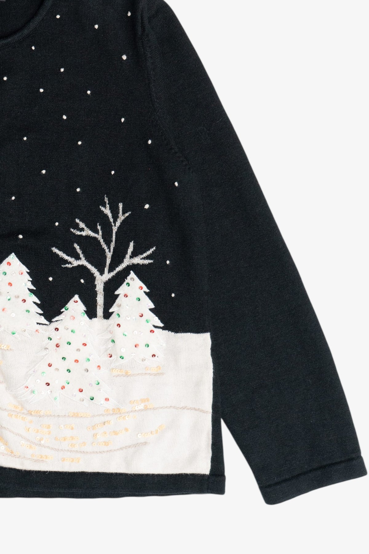 Vintage Snow Landscape Ugly Christmas Cardigan Sweater (2000s)