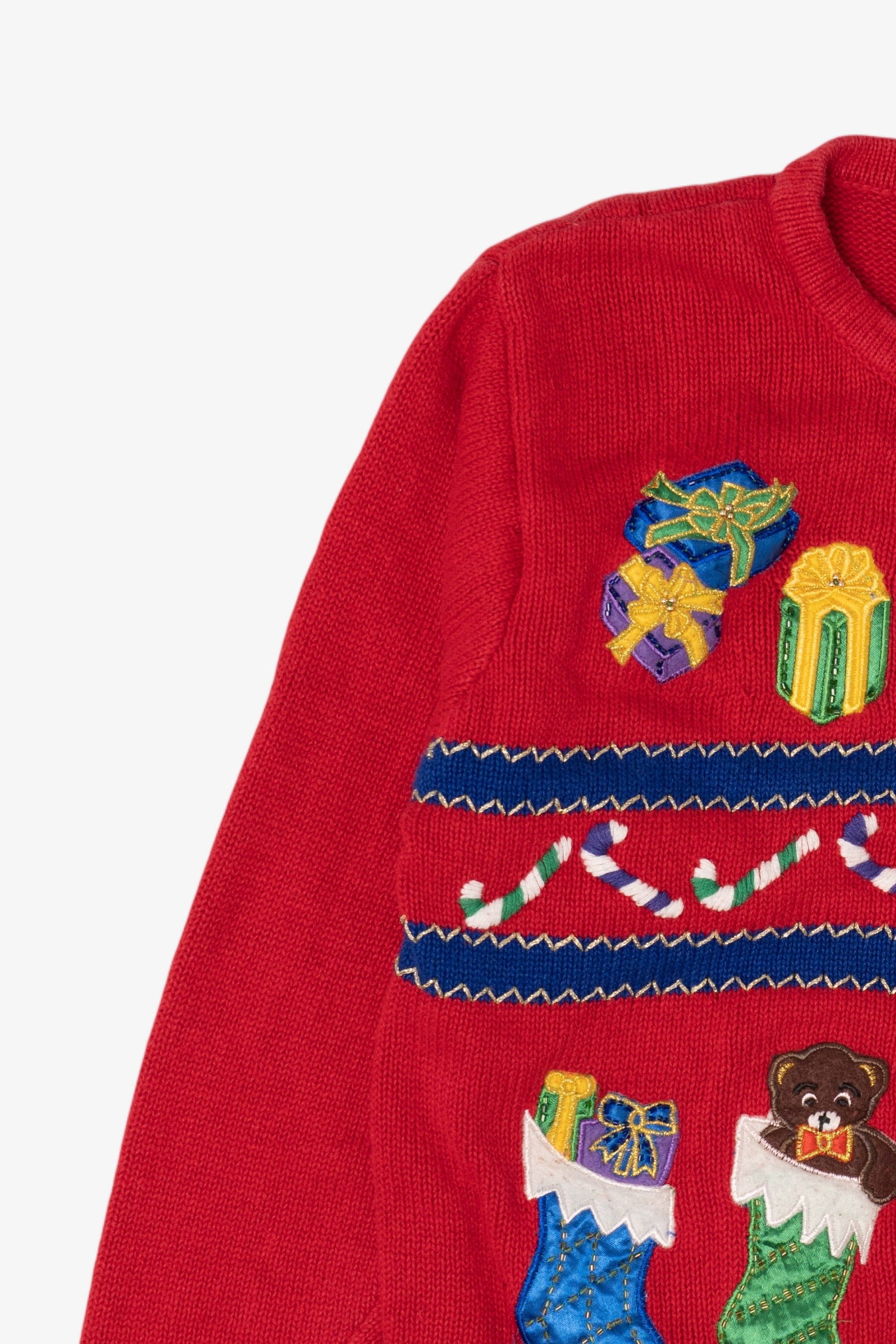Vintage Red Airport Presents Ugly Christmas Cardigan (1990s)
