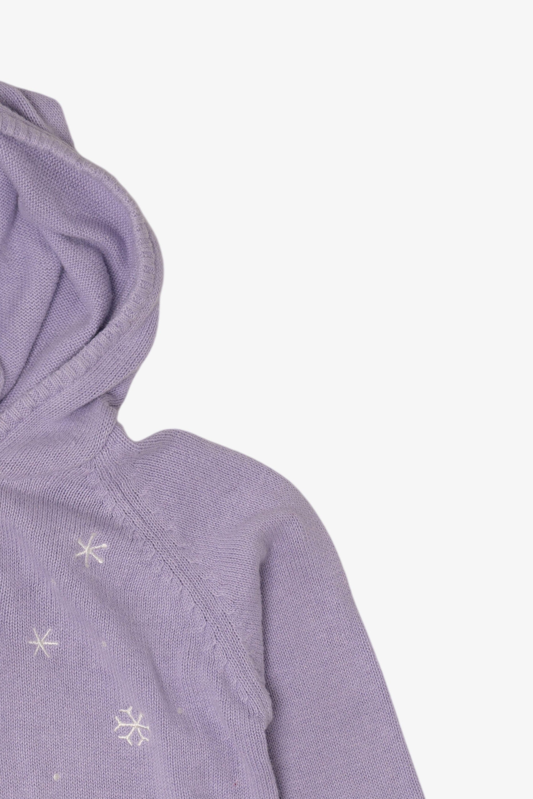 Vintage Kids Lavender Snowmen Hooded Ugly Christmas Cardigan (2000s)