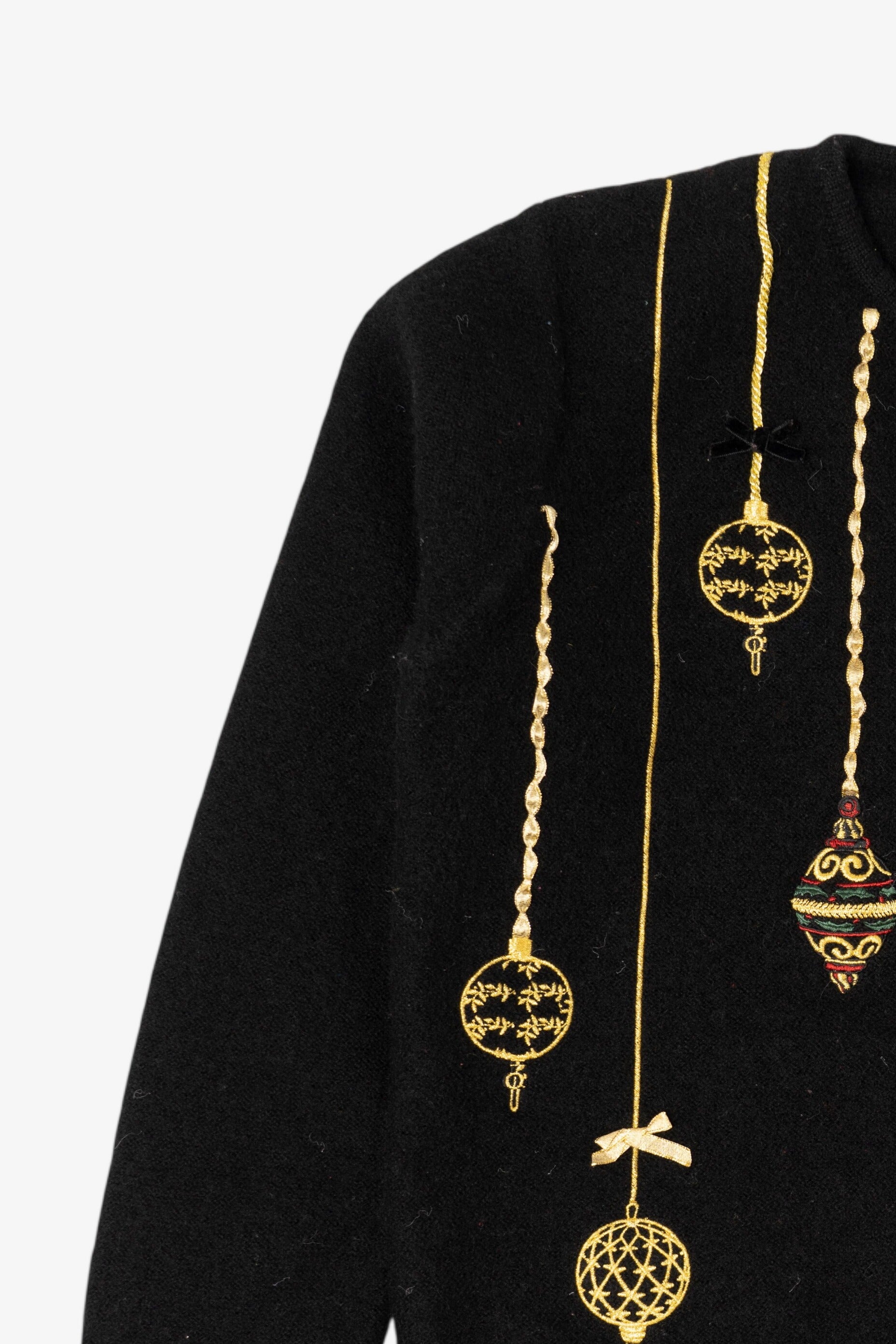 Vintage Black Karen Scott Ornaments Ugly Christmas Cardigan (1990s)
