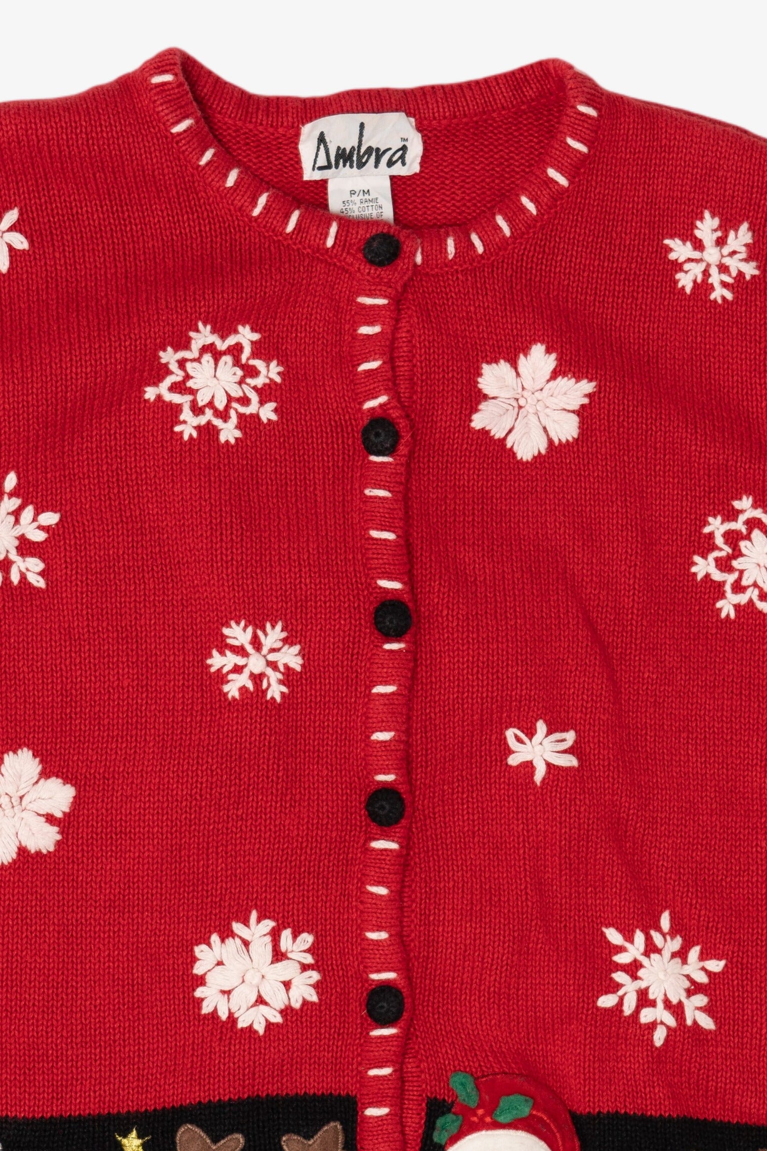 Vintage Red Ambra Santa Ugly Christmas Cardigan (1990s)
