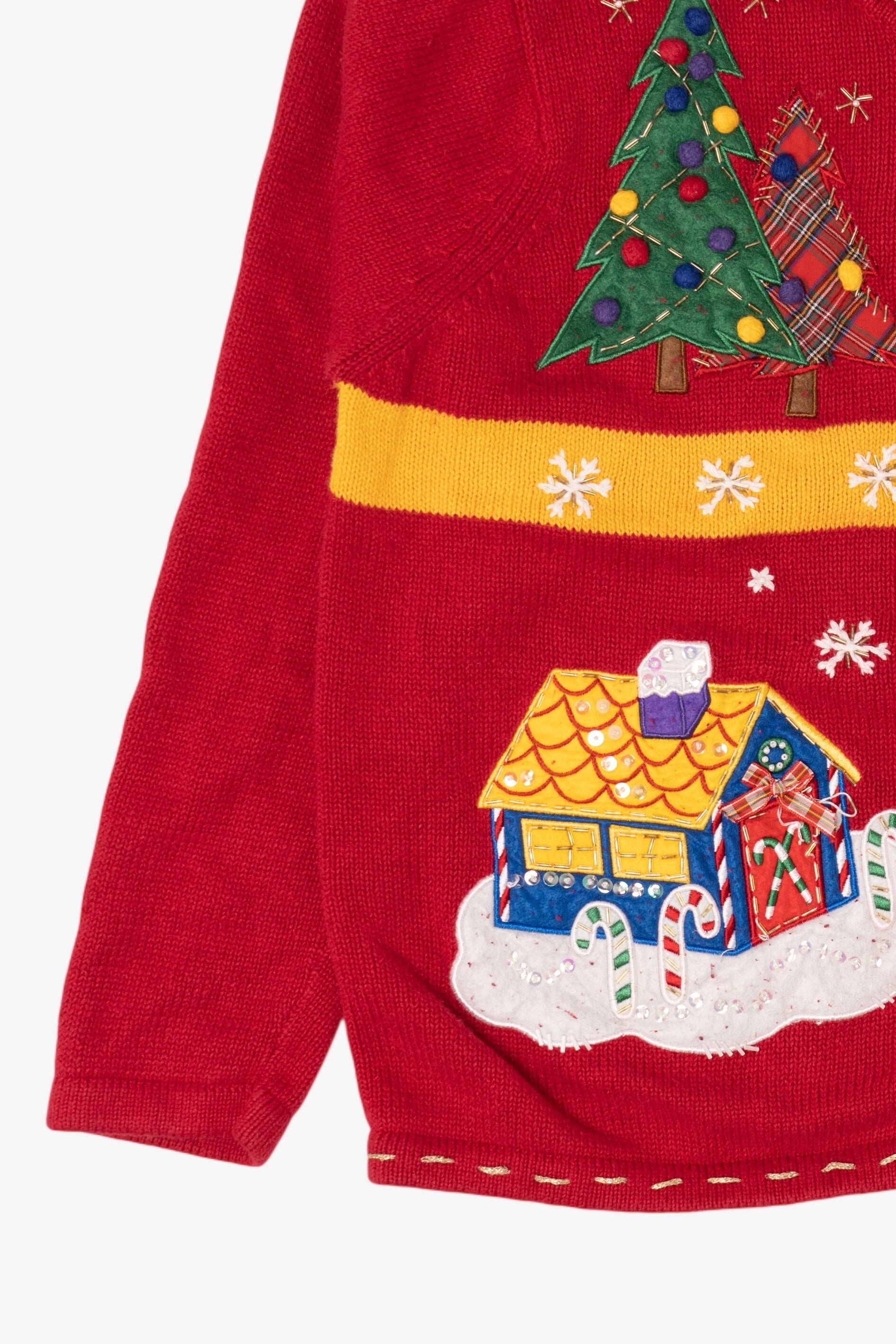 Vintage Red White Stag Ugly Christmas Cardigan (1990s)