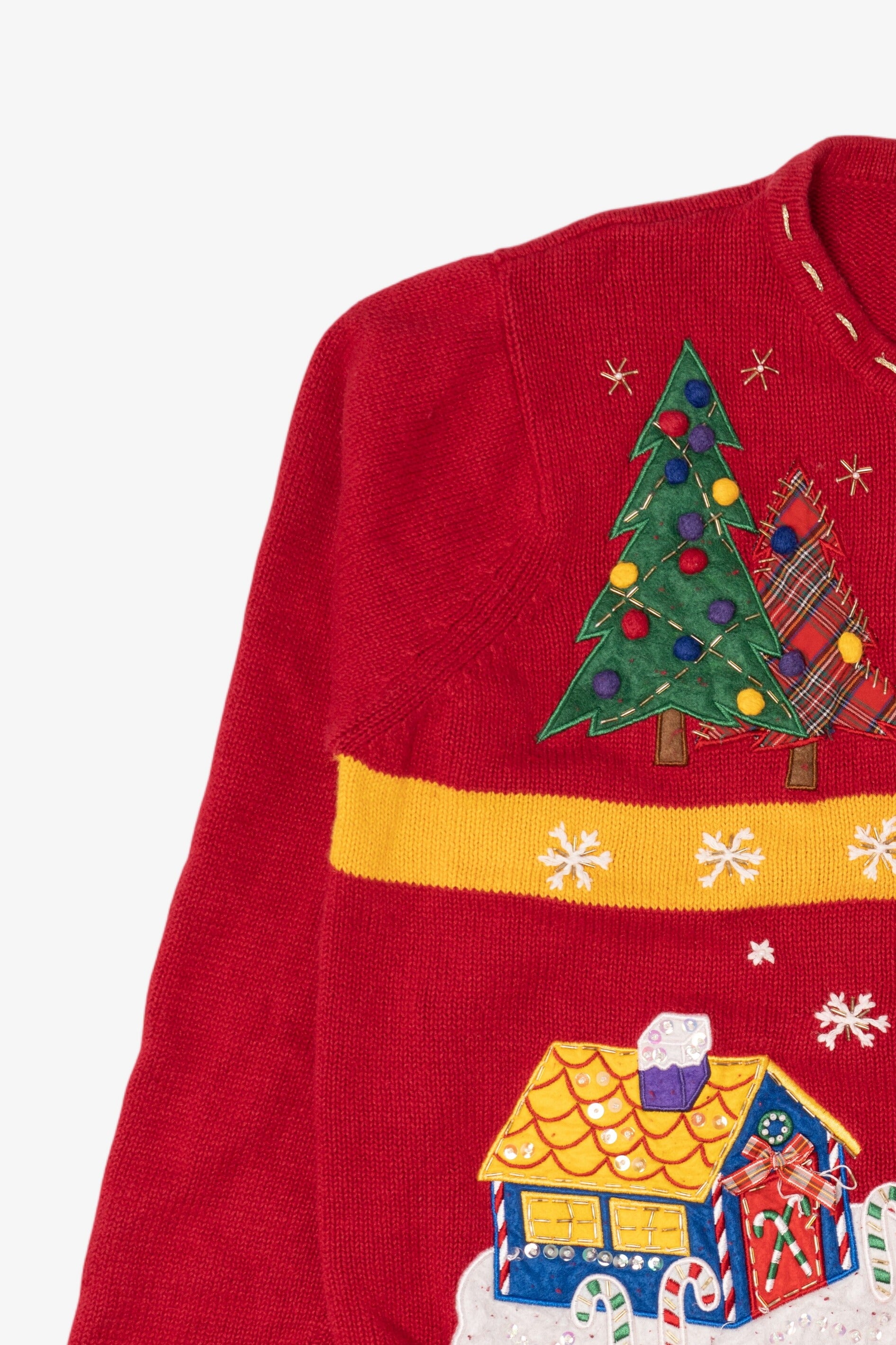 Vintage Red White Stag Ugly Christmas Cardigan (1990s)