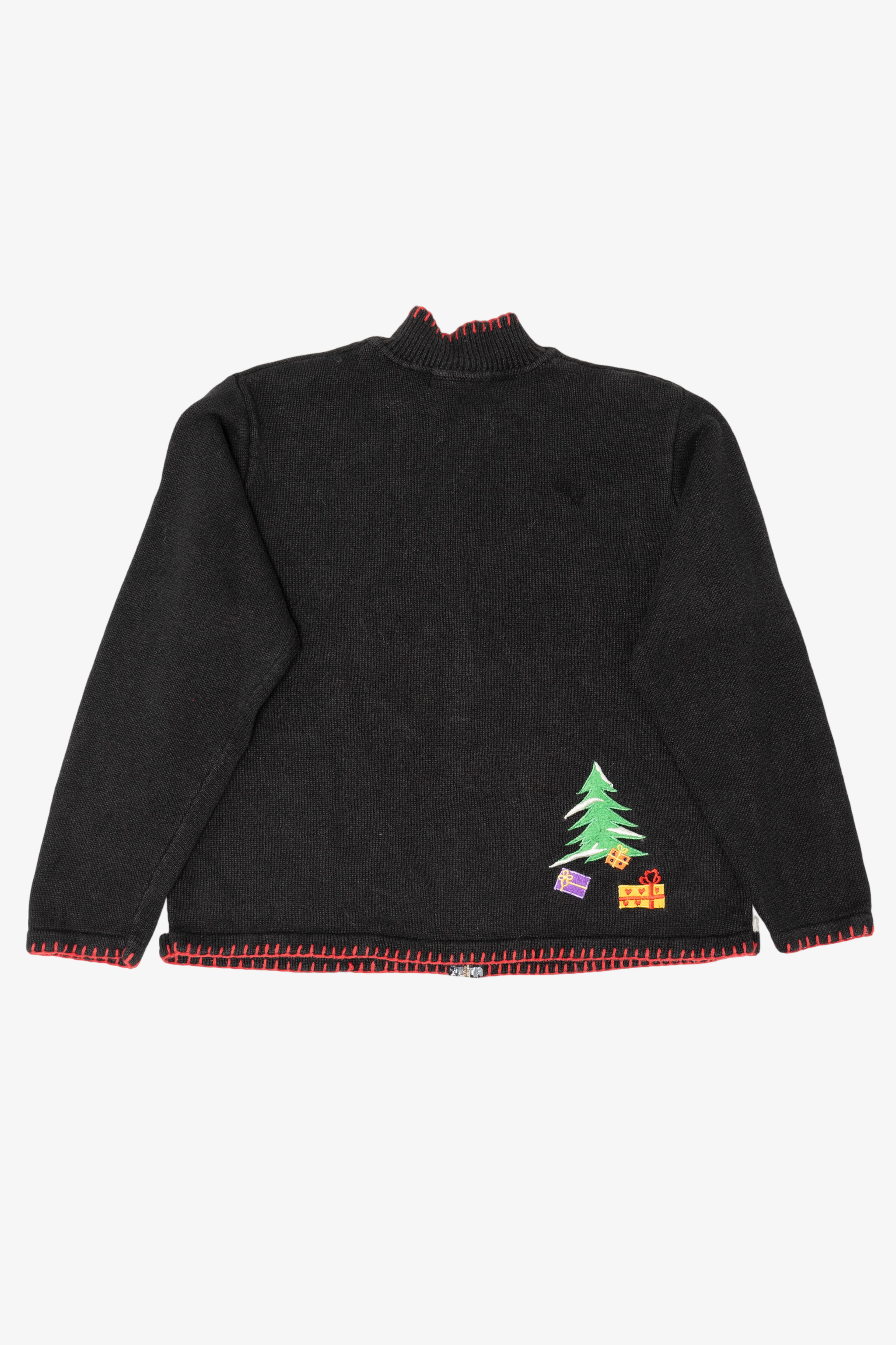 Vintage Black Arriviste Santa Ugly Christmas Cardigan (1990s)