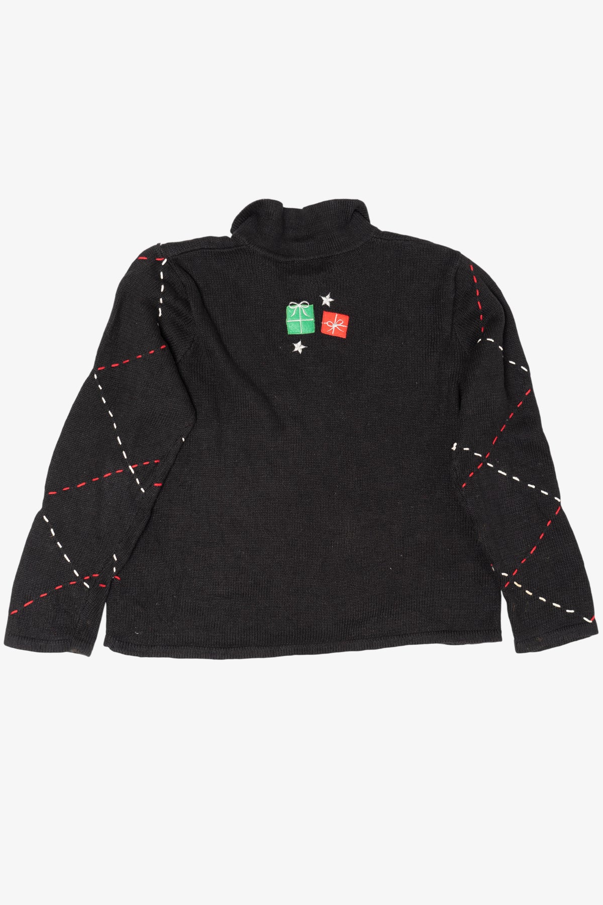 Vintage Black Designers Originals Studio Snowmen Ugly Christmas Cardigan (1990s)