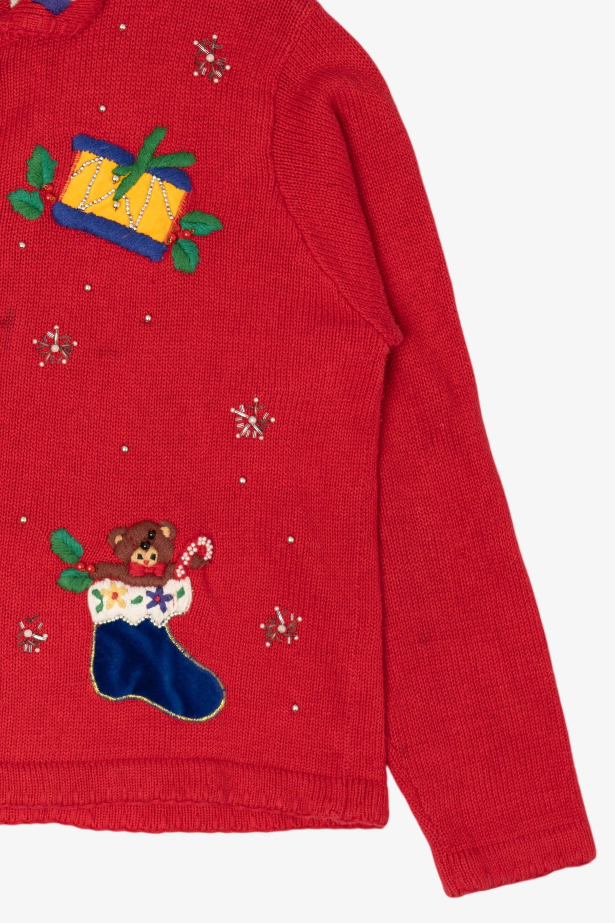 Vintage Red Paul Harris Design Presents Ugly Christmas Cardigan (1990s)