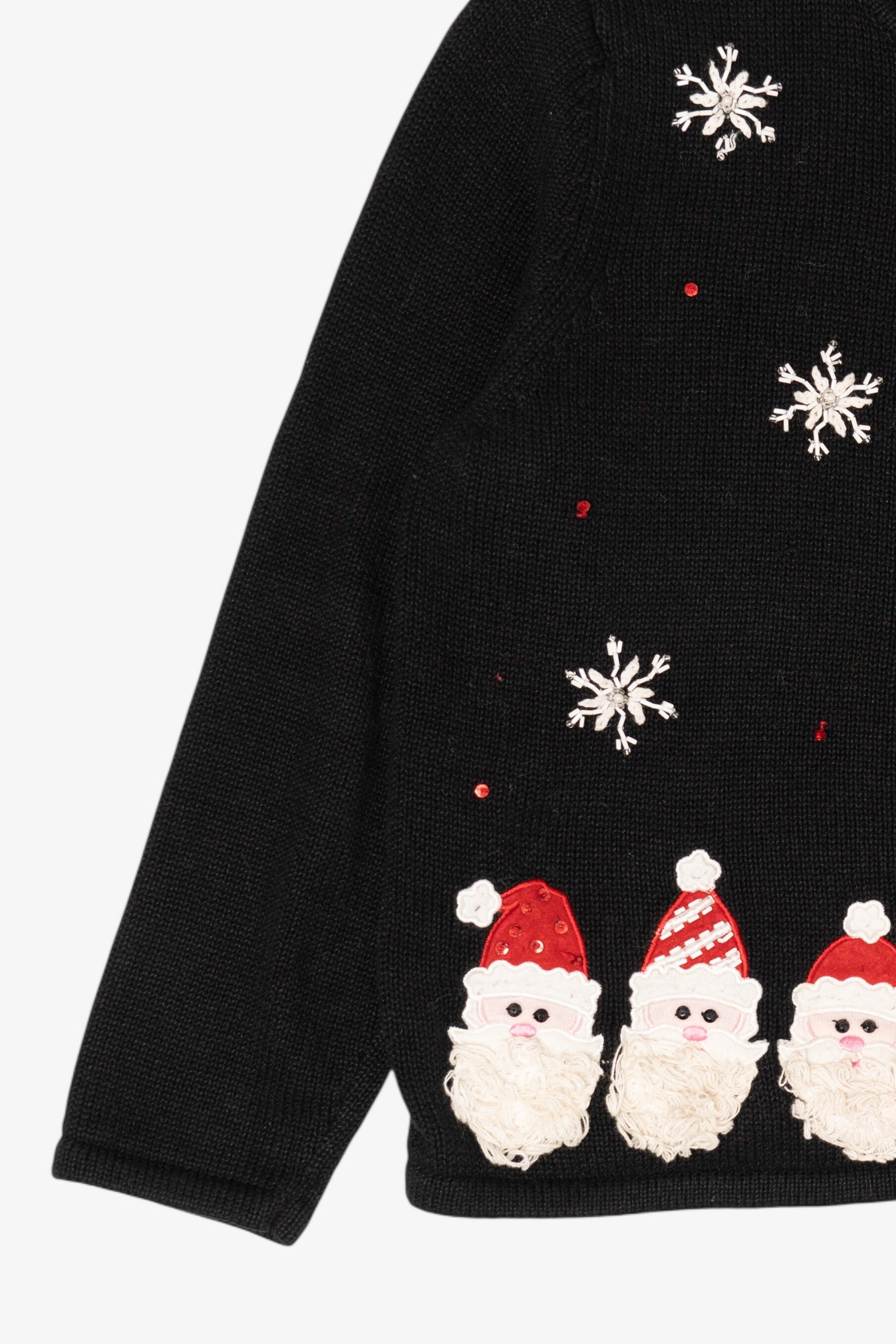 Vintage Black Classic Elements Santa Ugly Christmas Cardigan (2000s)