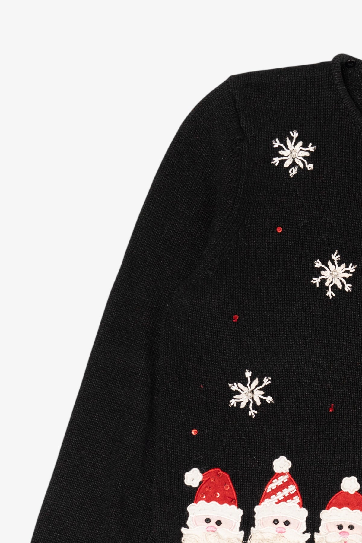 Vintage Black Classic Elements Santa Ugly Christmas Cardigan (2000s)