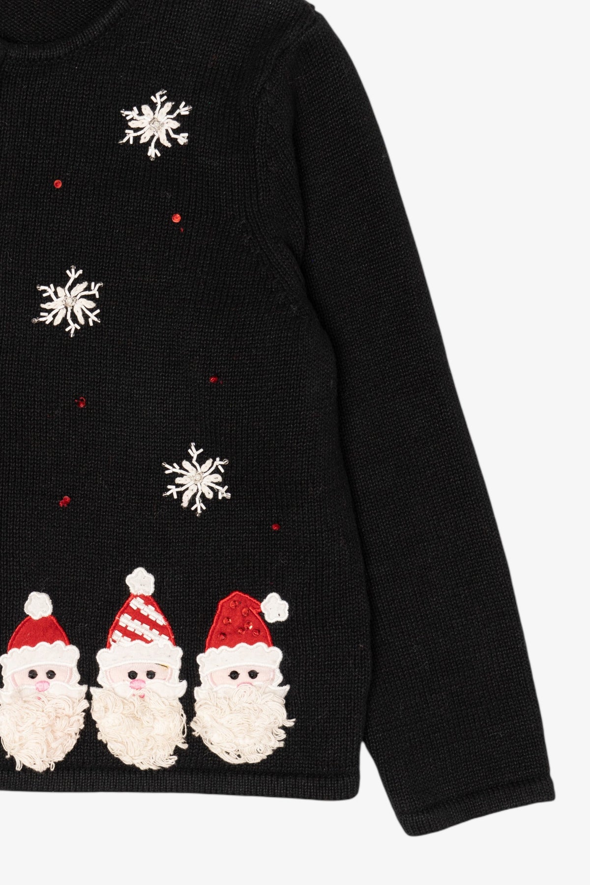 Vintage Black Classic Elements Santa Ugly Christmas Cardigan (2000s)