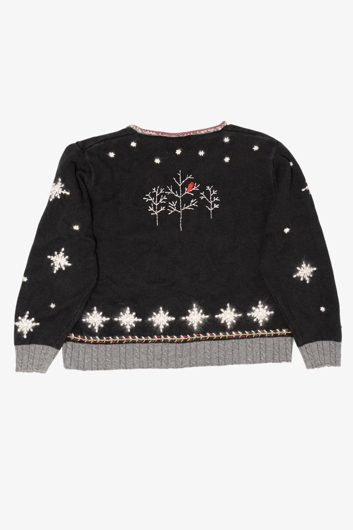 Black Holiday Lodge Ugly Christmas Cardigan (2010s)