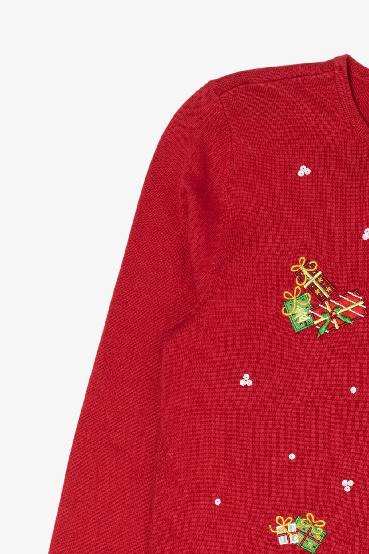 Vintage Red Lightweight Croft & Barrow Presents Ugly Christmas Cardigan (2000s)