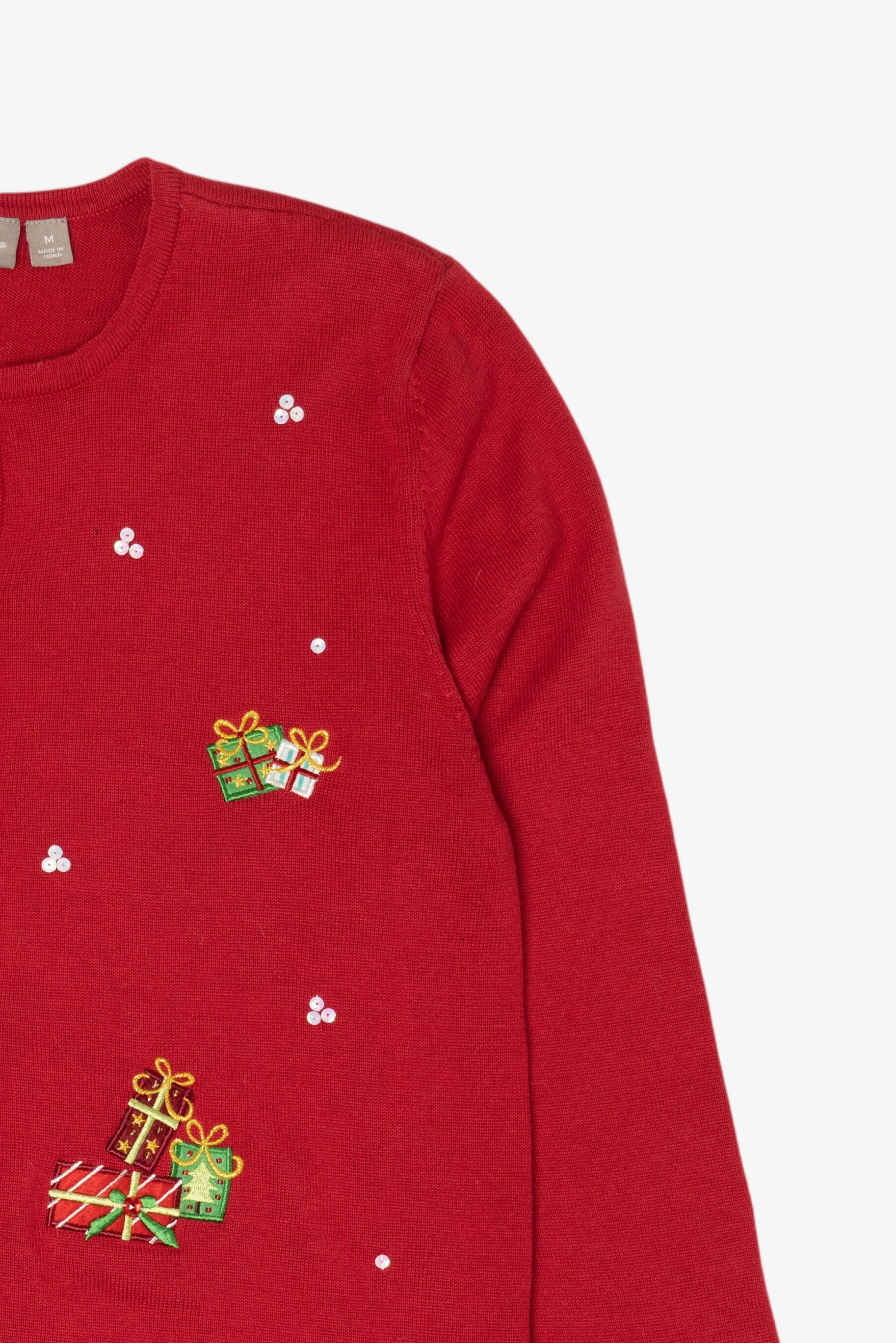 Vintage Red Lightweight Croft & Barrow Presents Ugly Christmas Cardigan (2000s)