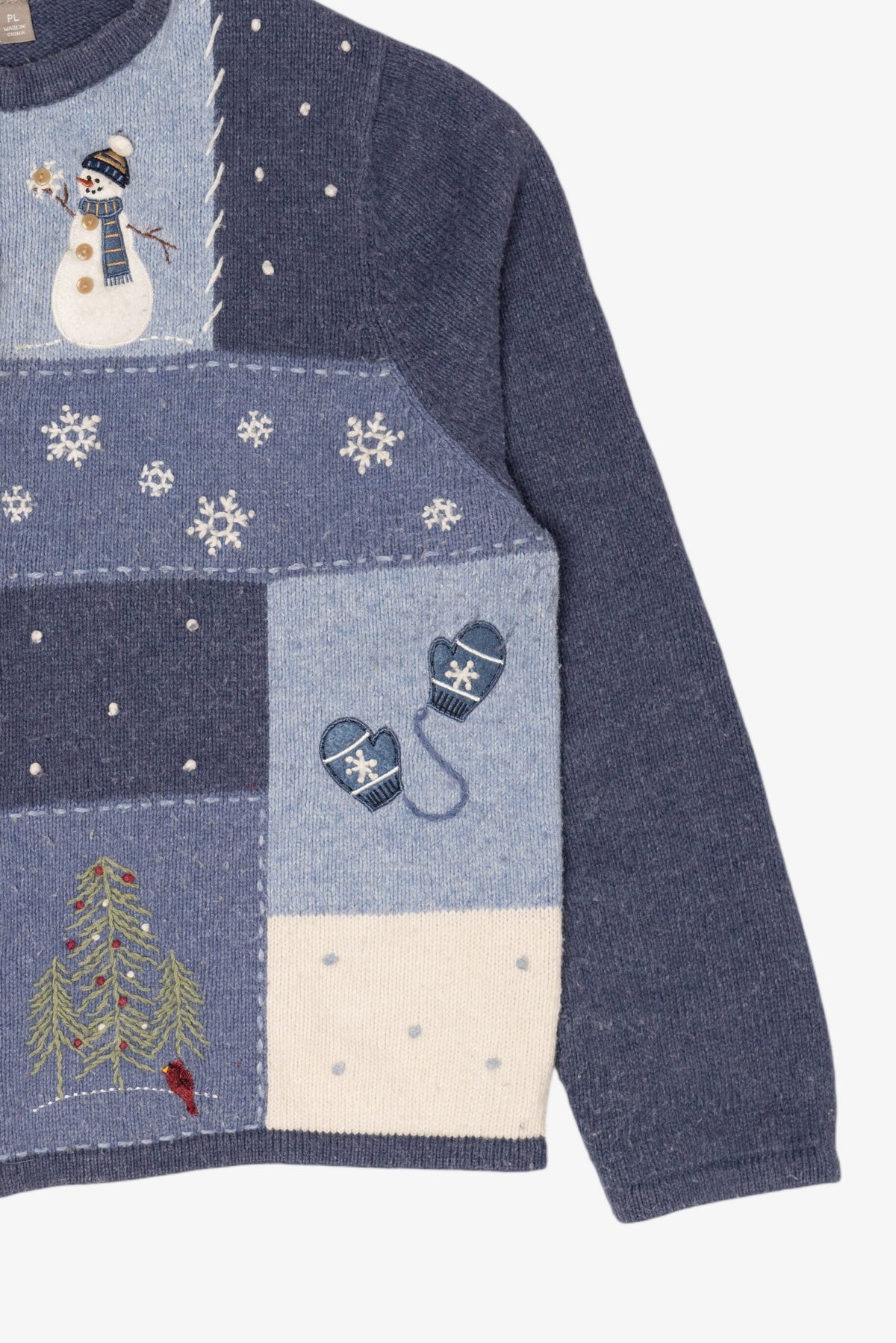Vintage Blue Croft & Barrow Snowmen Ugly Christmas Cardigan (2000s)