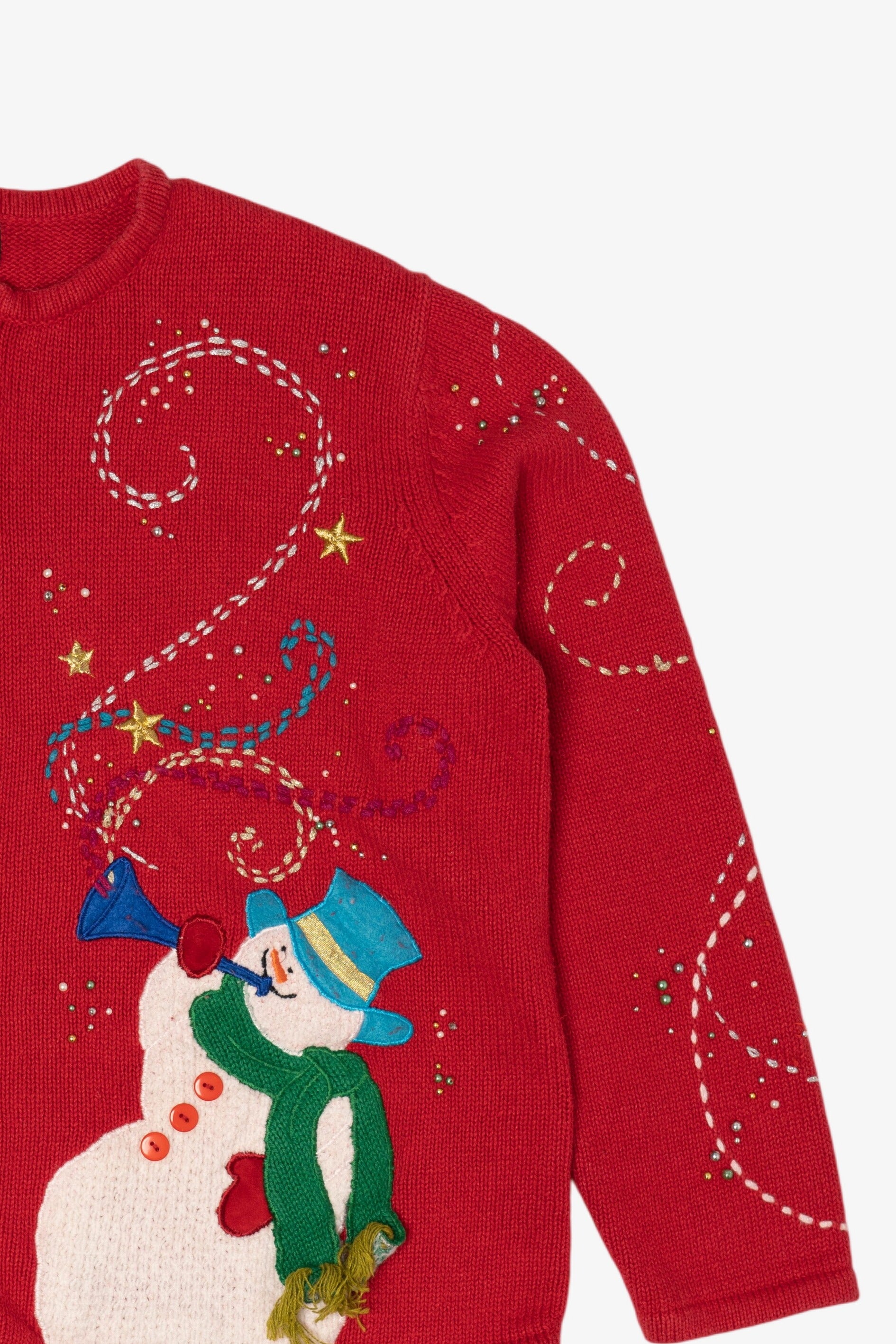 Vintage Red Designers Originals Studio Santa Ugly Christmas Cardigan (2000s)