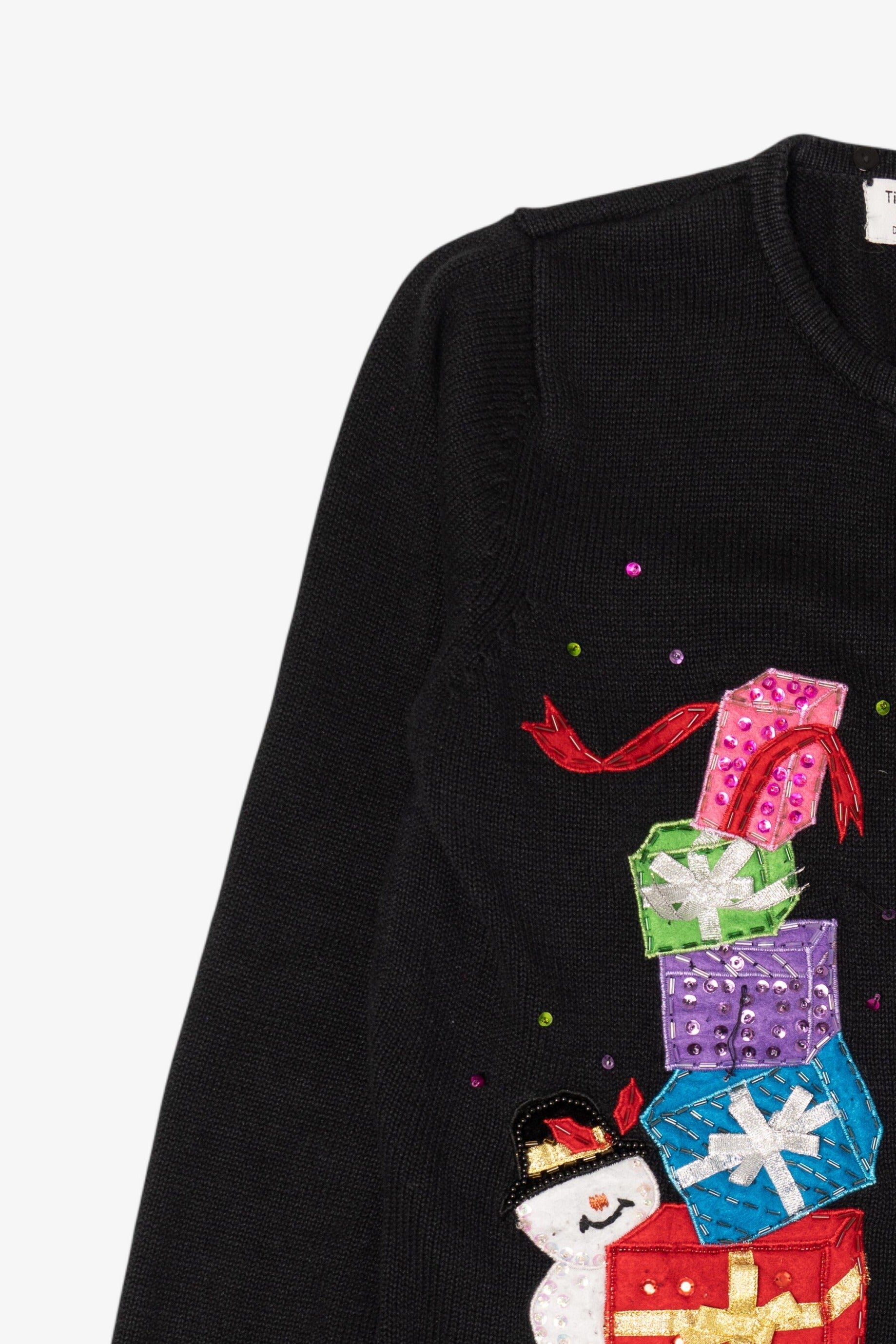 Vintage Black Tiara Presents Ugly Christmas Cardigan (2000s)
