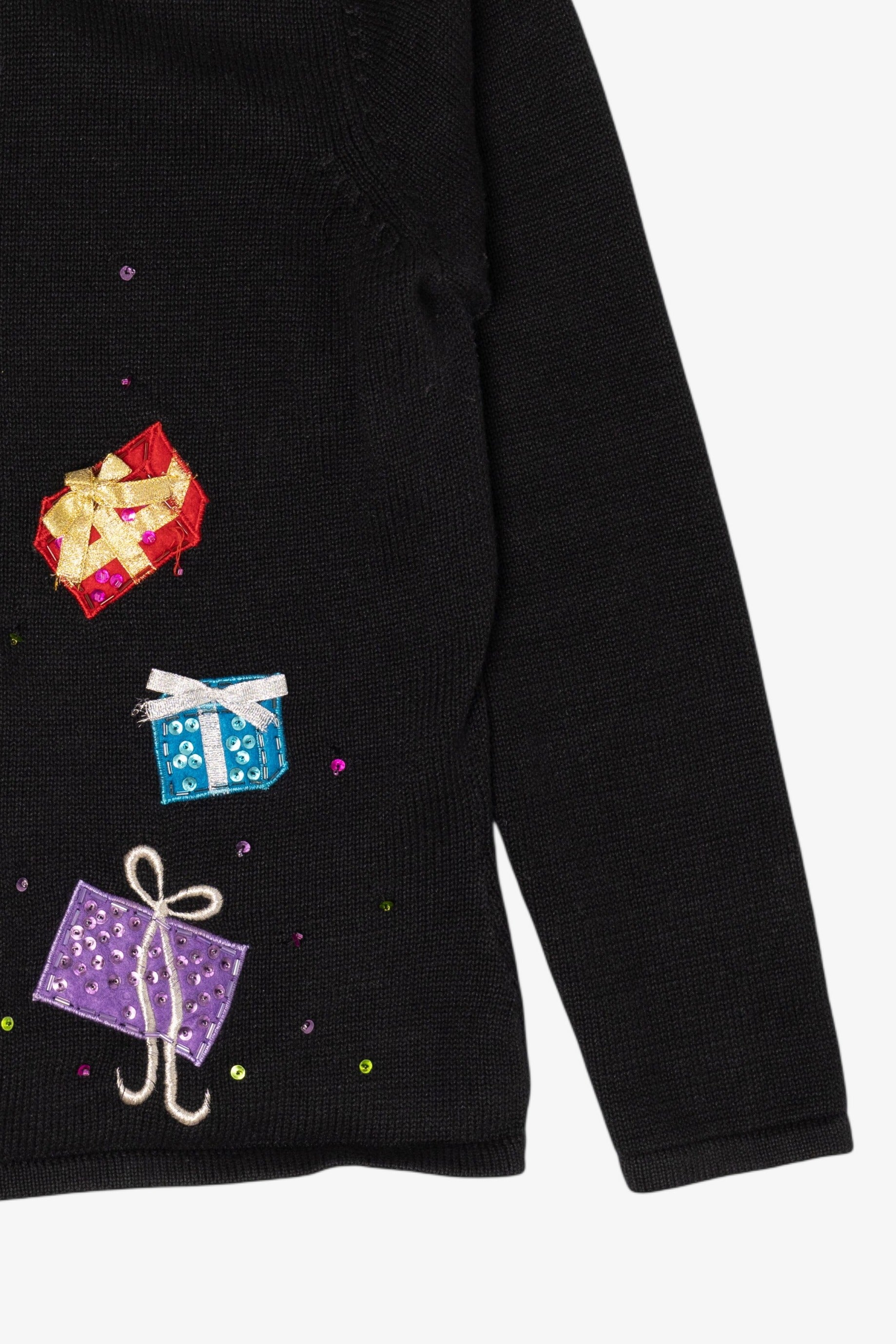 Vintage Black Tiara Presents Ugly Christmas Cardigan (2000s)