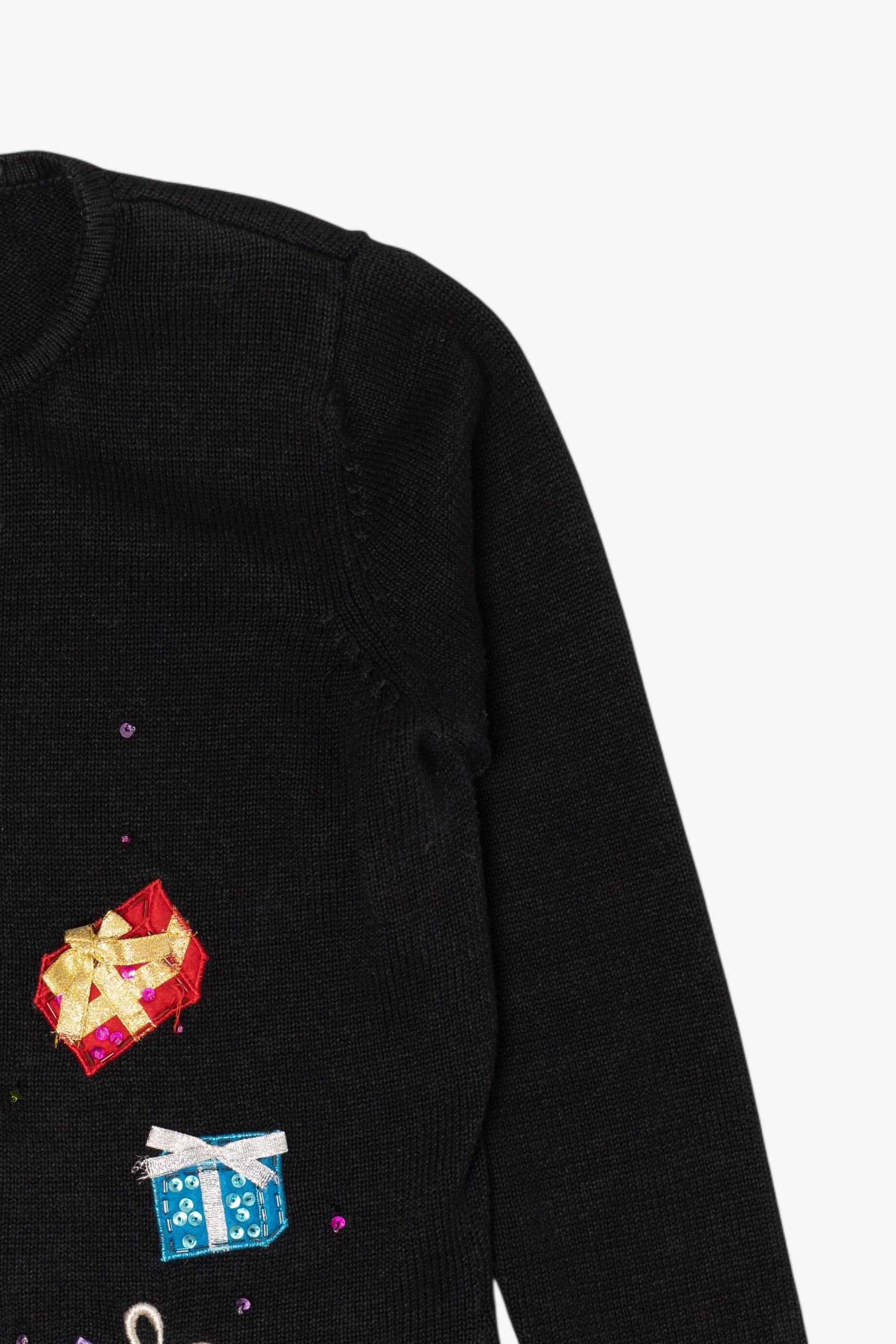 Vintage Black Tiara Presents Ugly Christmas Cardigan (2000s)