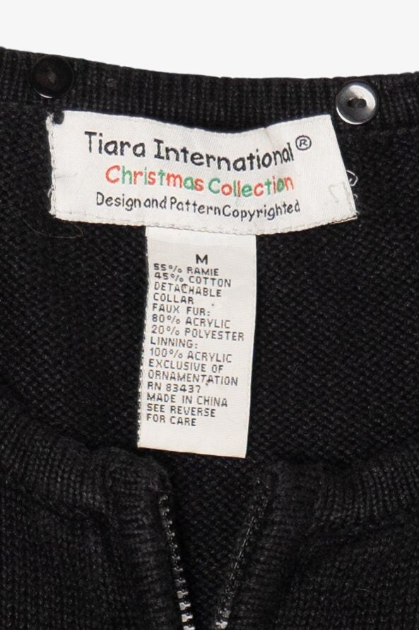 Vintage Black Tiara Presents Ugly Christmas Cardigan (2000s)