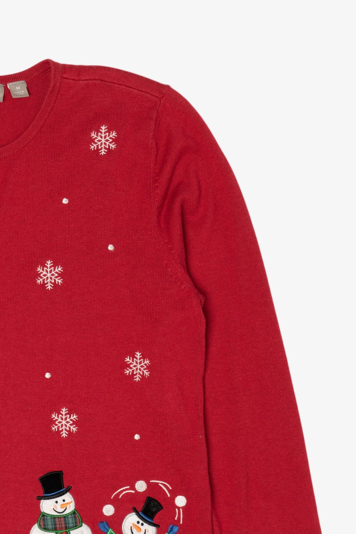 Vintage Lightweight Red Croft & Barrow Snowmen Ugly Christmas Cardigan (2000s)