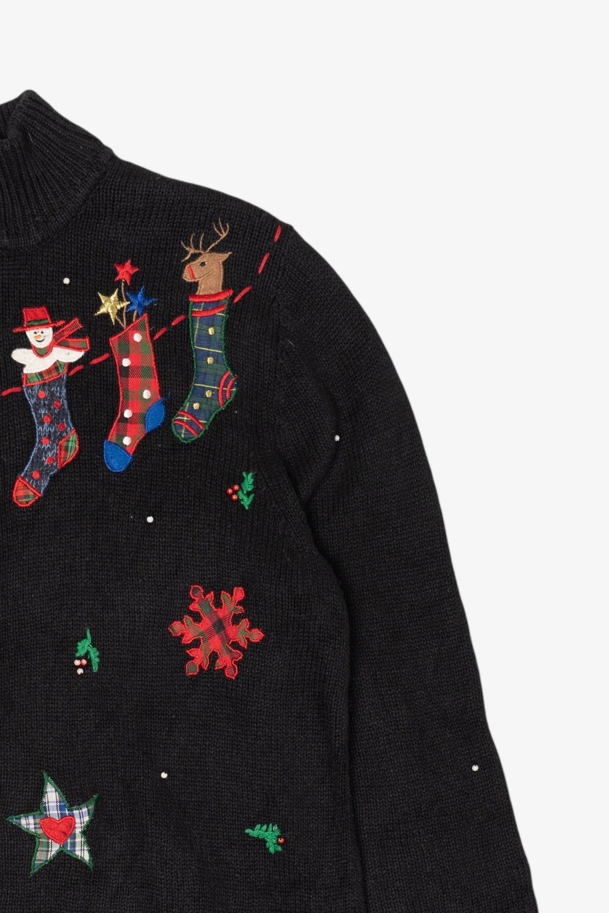 Vintage Black Cappagallo Stockings Ugly Christmas Cardigan (2000s)