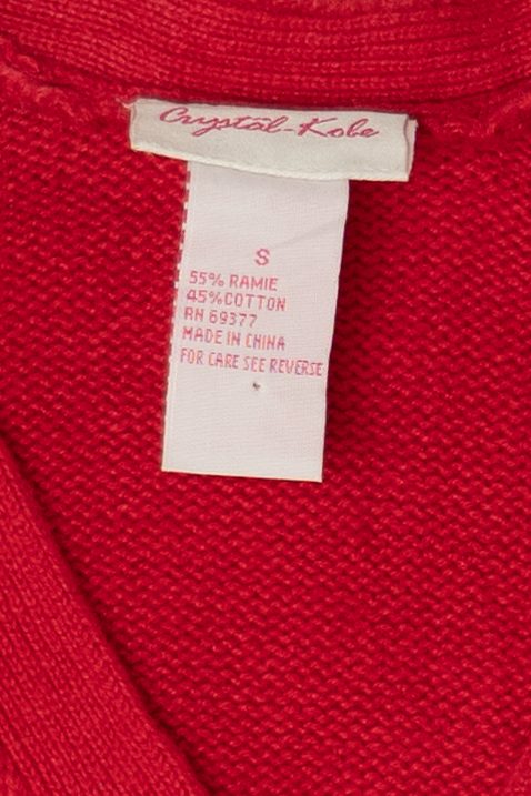 Vintage Red Crystal Kobe Snowmen Ugly Christmas Cardigan (1990s)